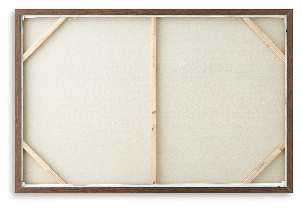Rectangular wall art back with wooden frame and two white backing panels