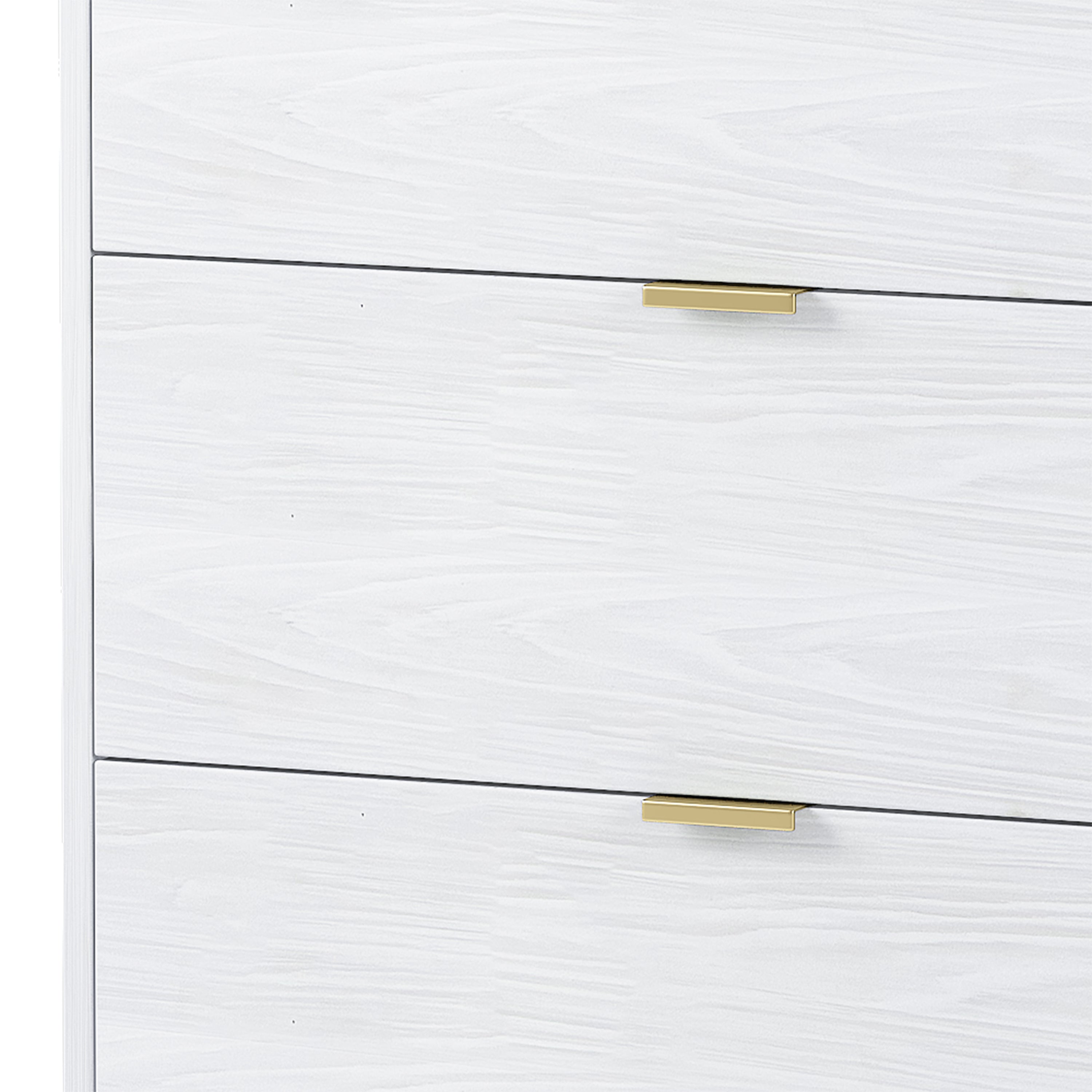 55" White Dresser with Marbling Top & Metal Legs