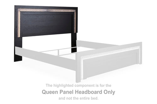 Black panel headboard with tall rectangular frame and side posts