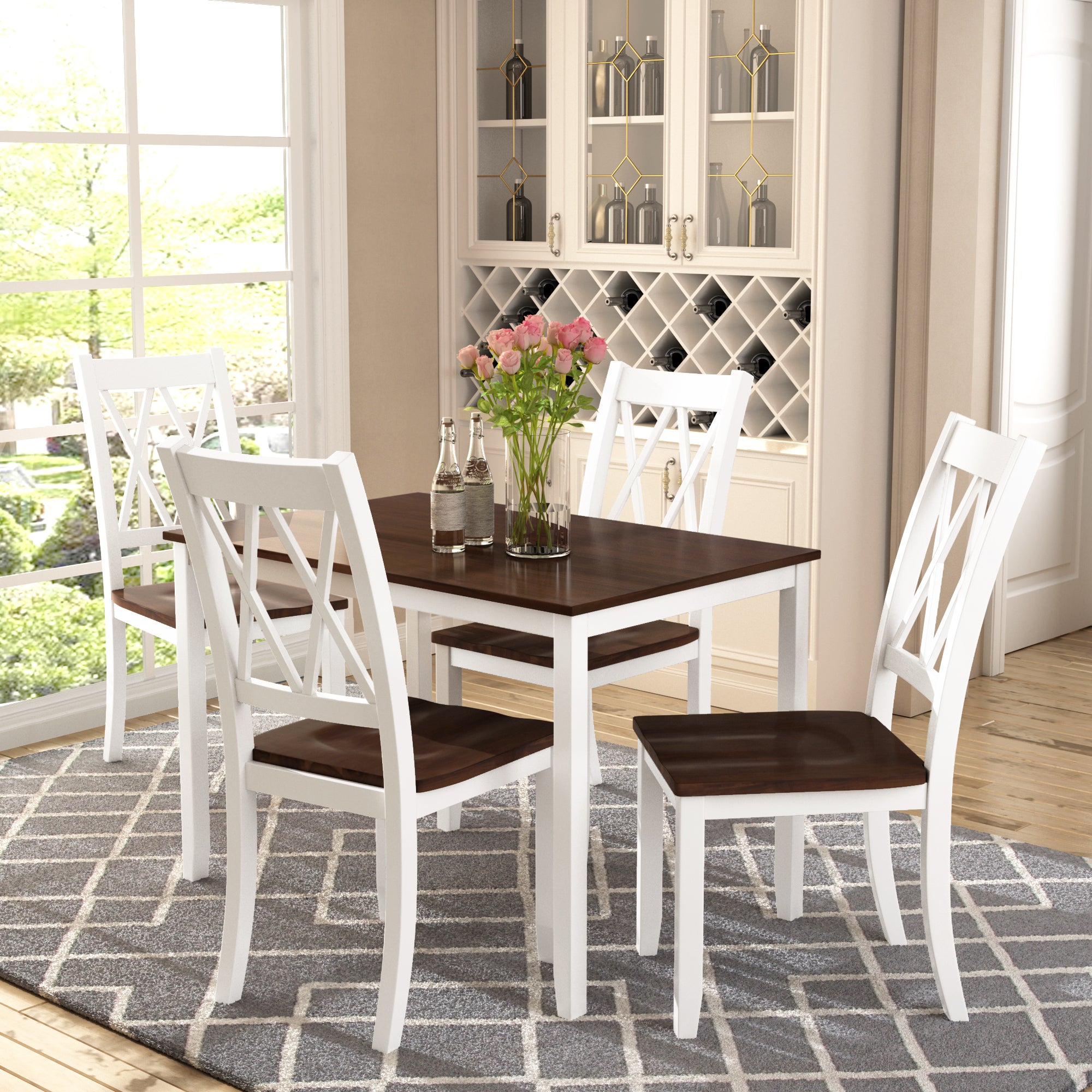 5-Piece Dining Set - Kitchen Table & Chairs