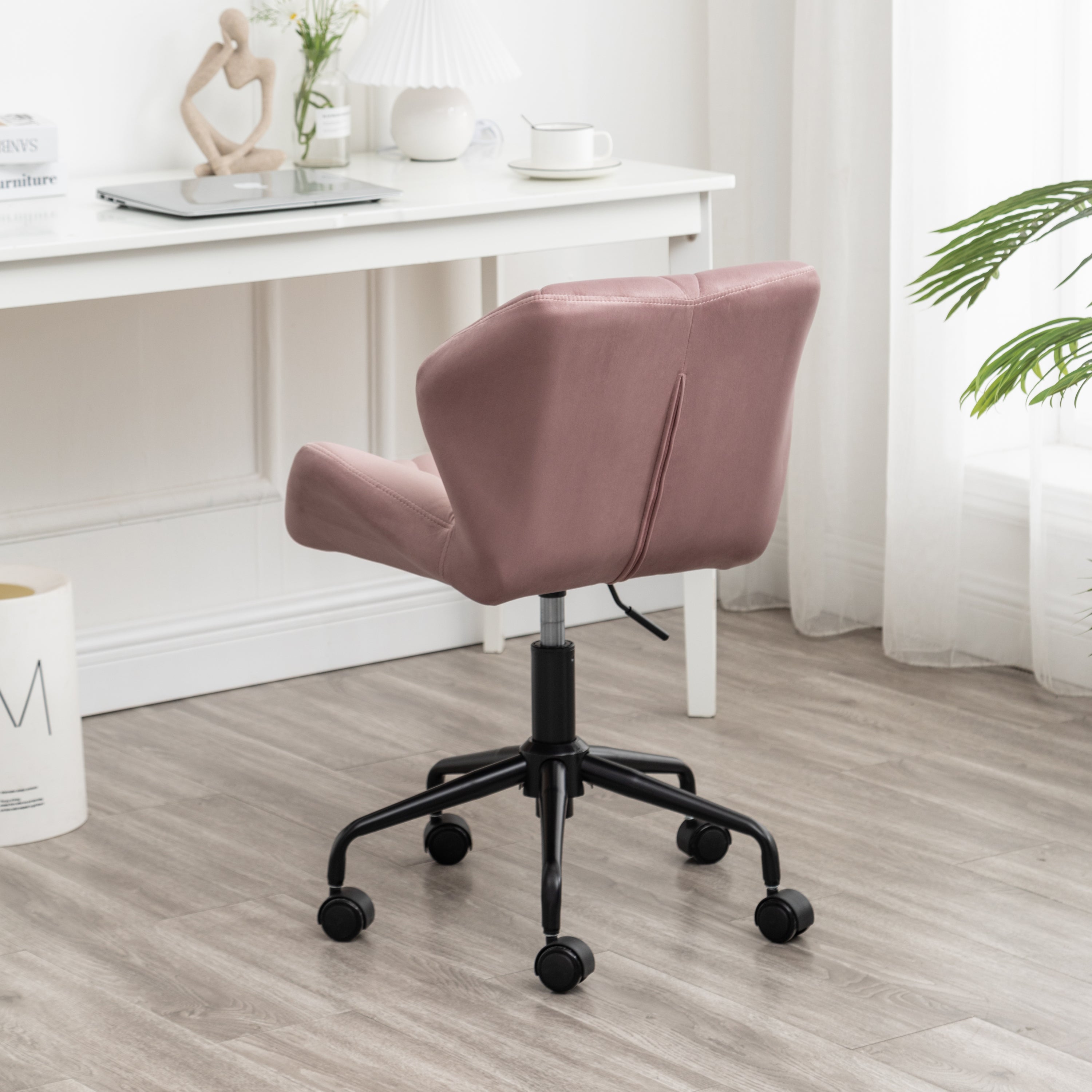 Eldon Diamond Tufted Adjustable Swivel Office Chair- Mauve