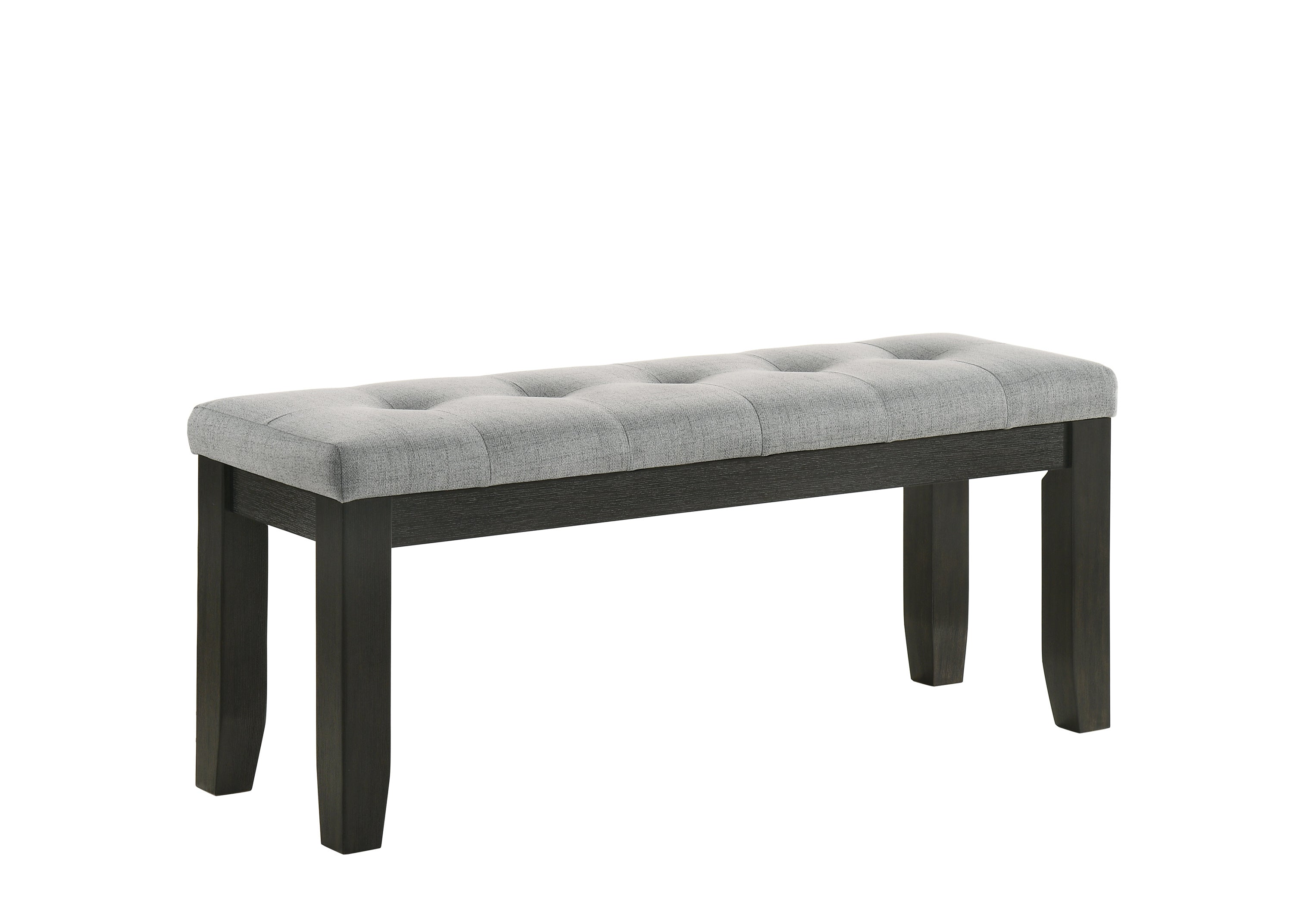 Contemporary Gray Fabric Tufted Bench - Living, Dining & Bedroom