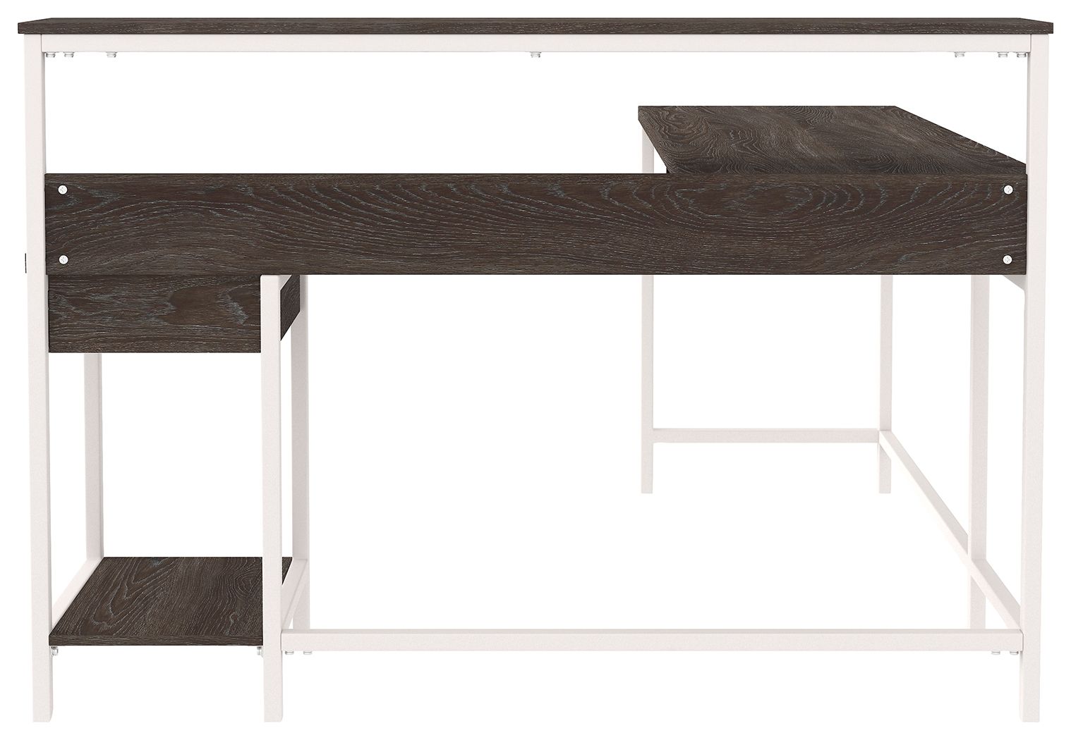 Dorrinson - White / Black / Gray - L-desk With Storage