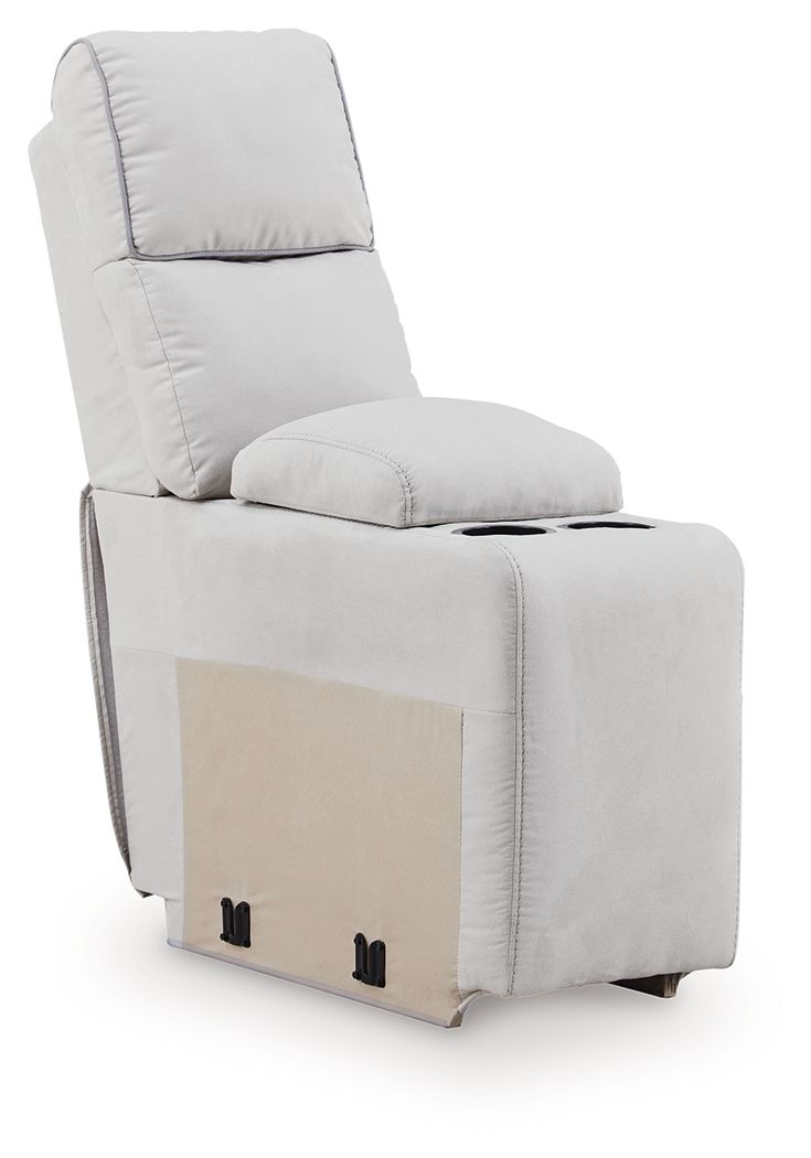 Grafton Pike console chair with storage, pearl upholstered seat and back, ash base