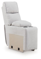 Grafton Pike console chair with storage, pearl upholstered seat and back, ash base