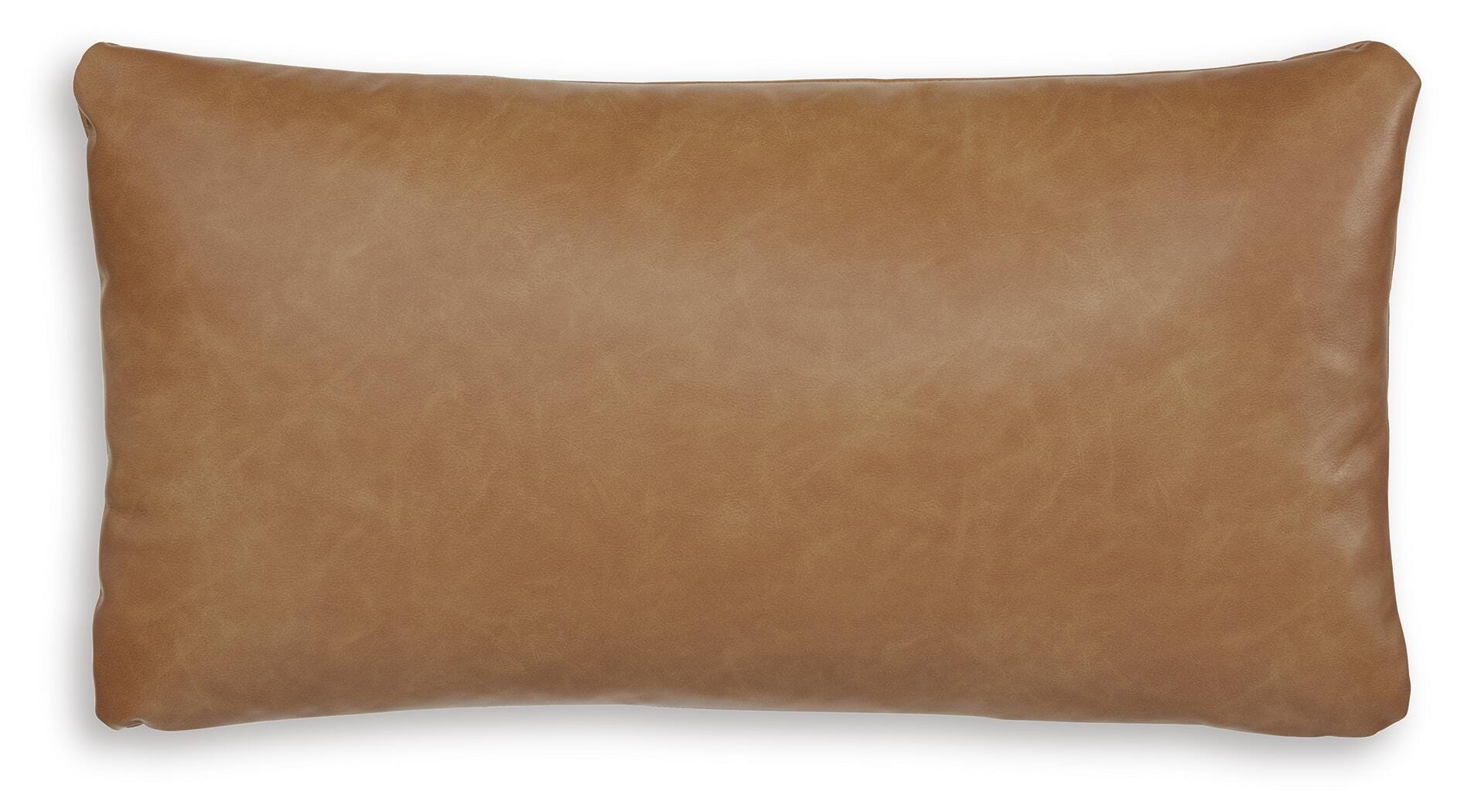 Light brown rectangular pillow with smooth suede-like surface