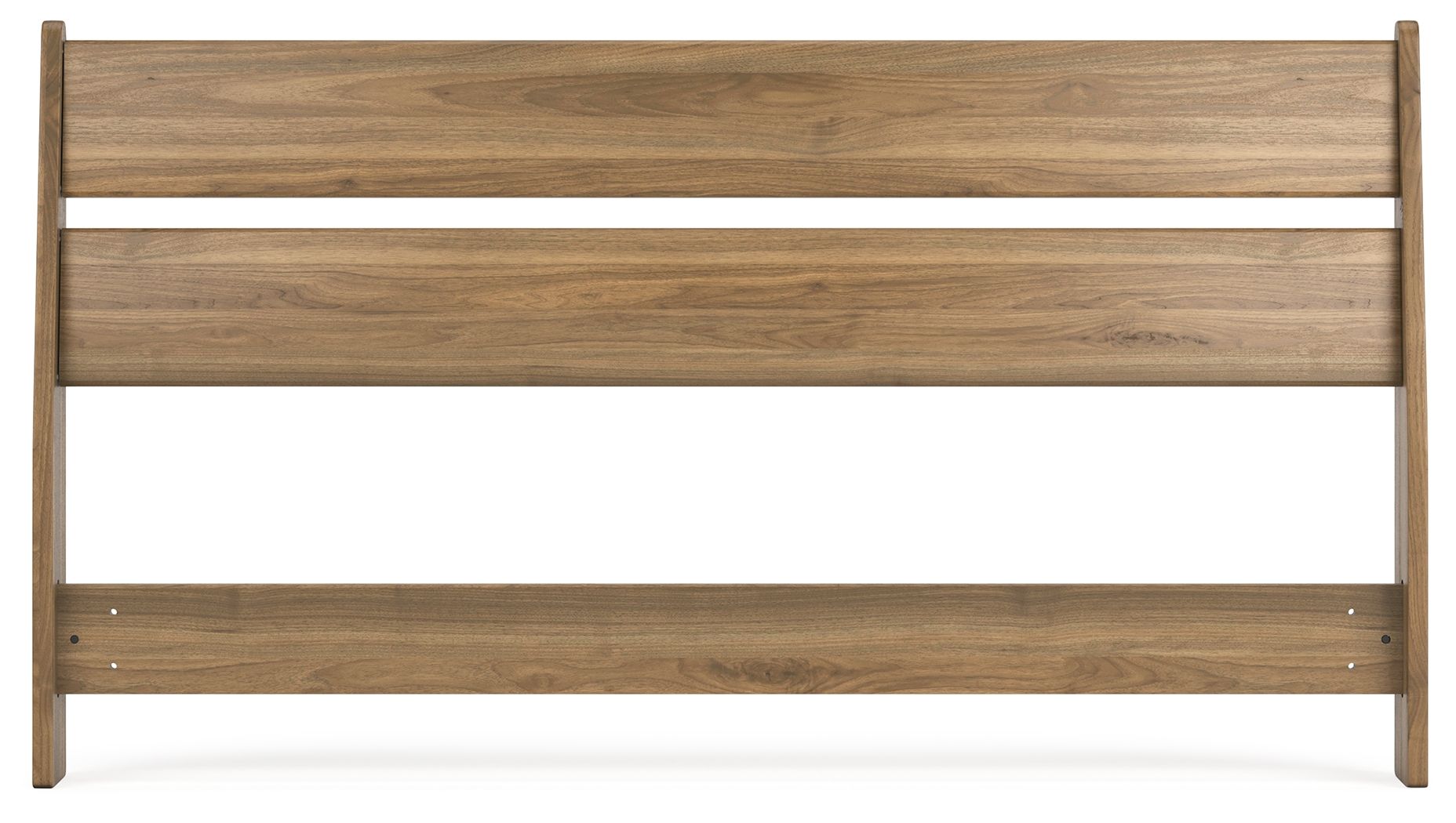 Queen panel headboard in honey-toned wood with wide center horizontal panel