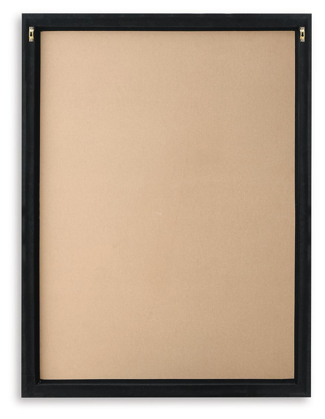 Black-framed wall art backing panel with plain beige insert