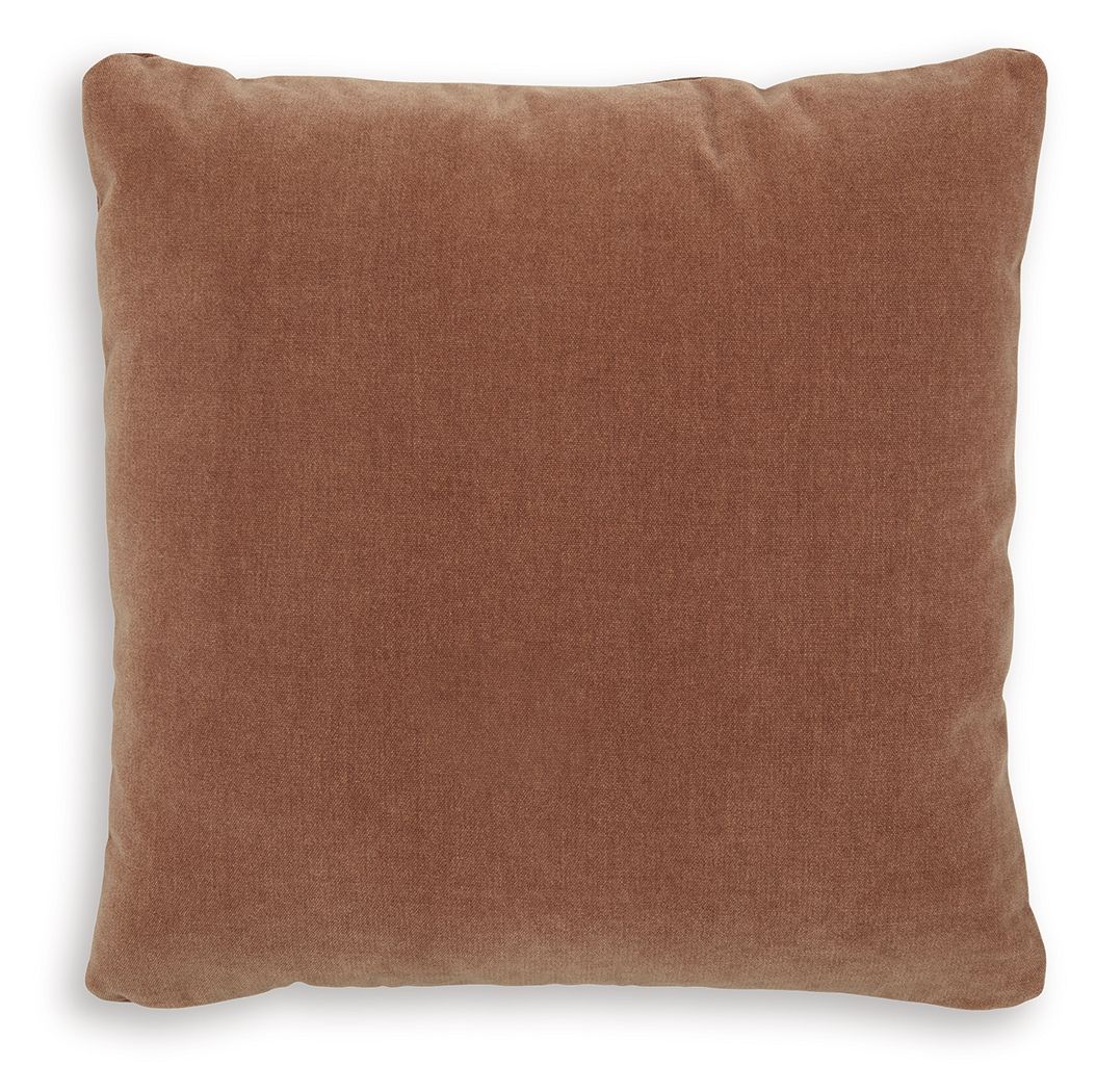 Jaxkins square pillow in medium brown textured fabric