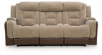 Mixed Motion - Power Reclining Sofa With Adjustable Headrest - Brownstone