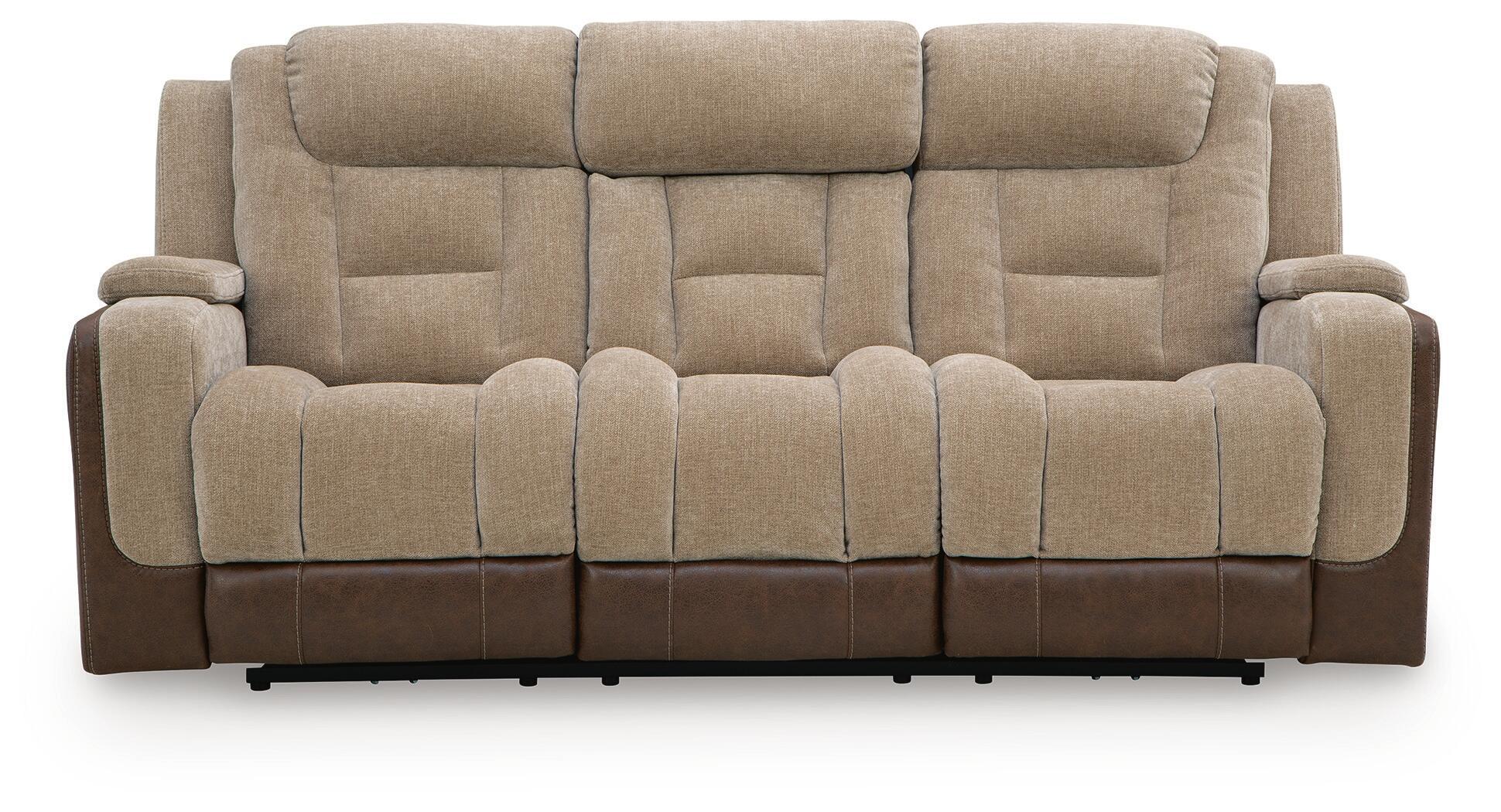 Mixed Motion - Power Reclining Sofa With Adjustable Headrest - Brownstone