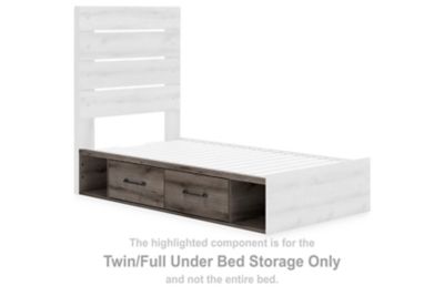 Brown under-bed storage unit with two drawers