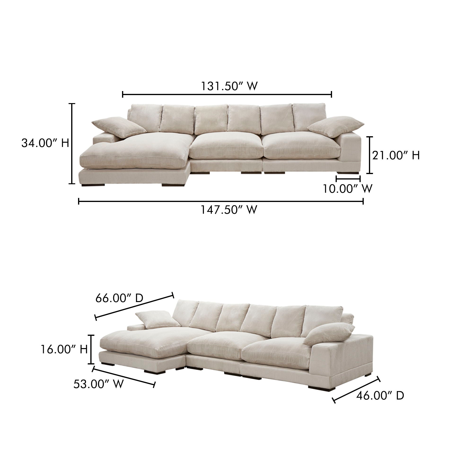 Plunge - Large Sectional - Cappuccino