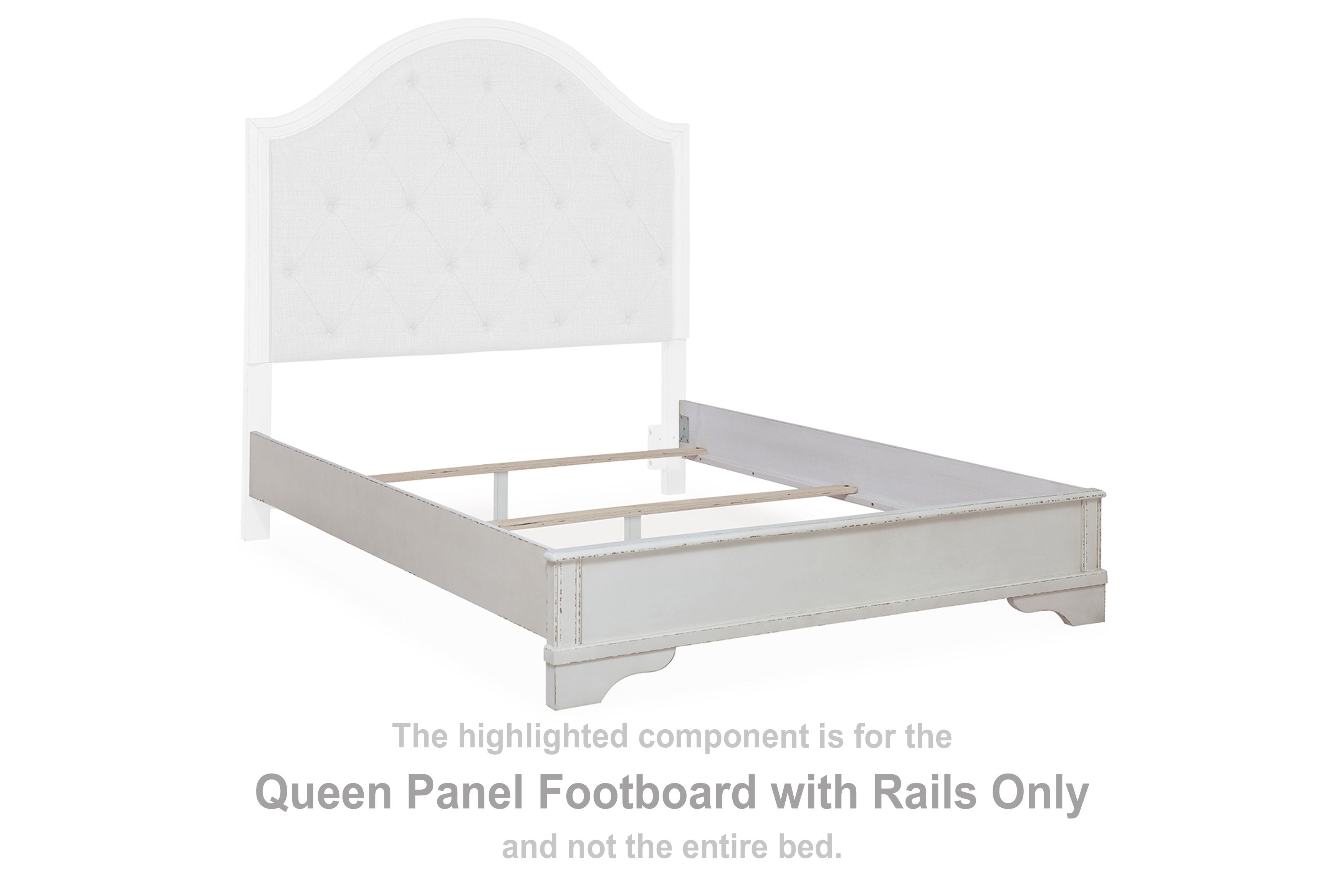 Blendon - Chipped White - Queen Panel Footboard W/Rails