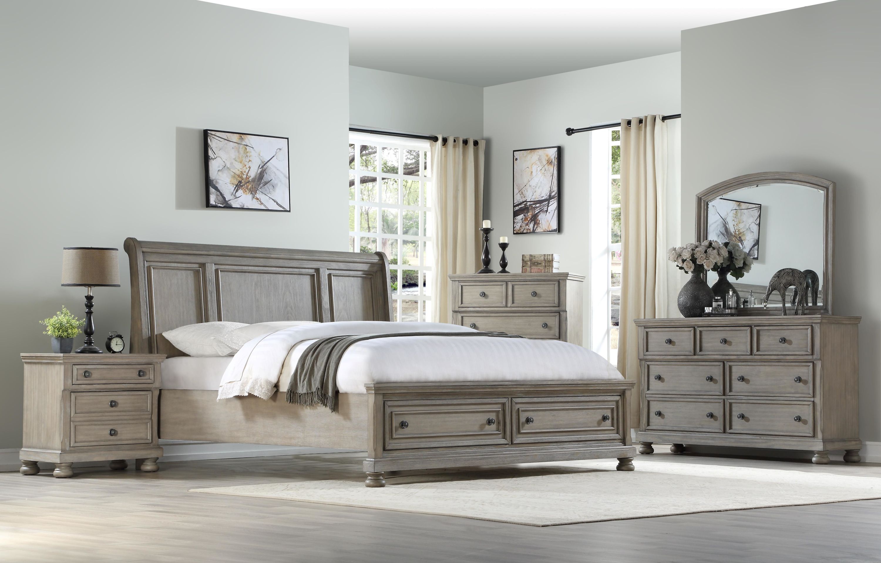 Seven Drawer Antique Gray Dresser - Stylish Bedroom Furniture
