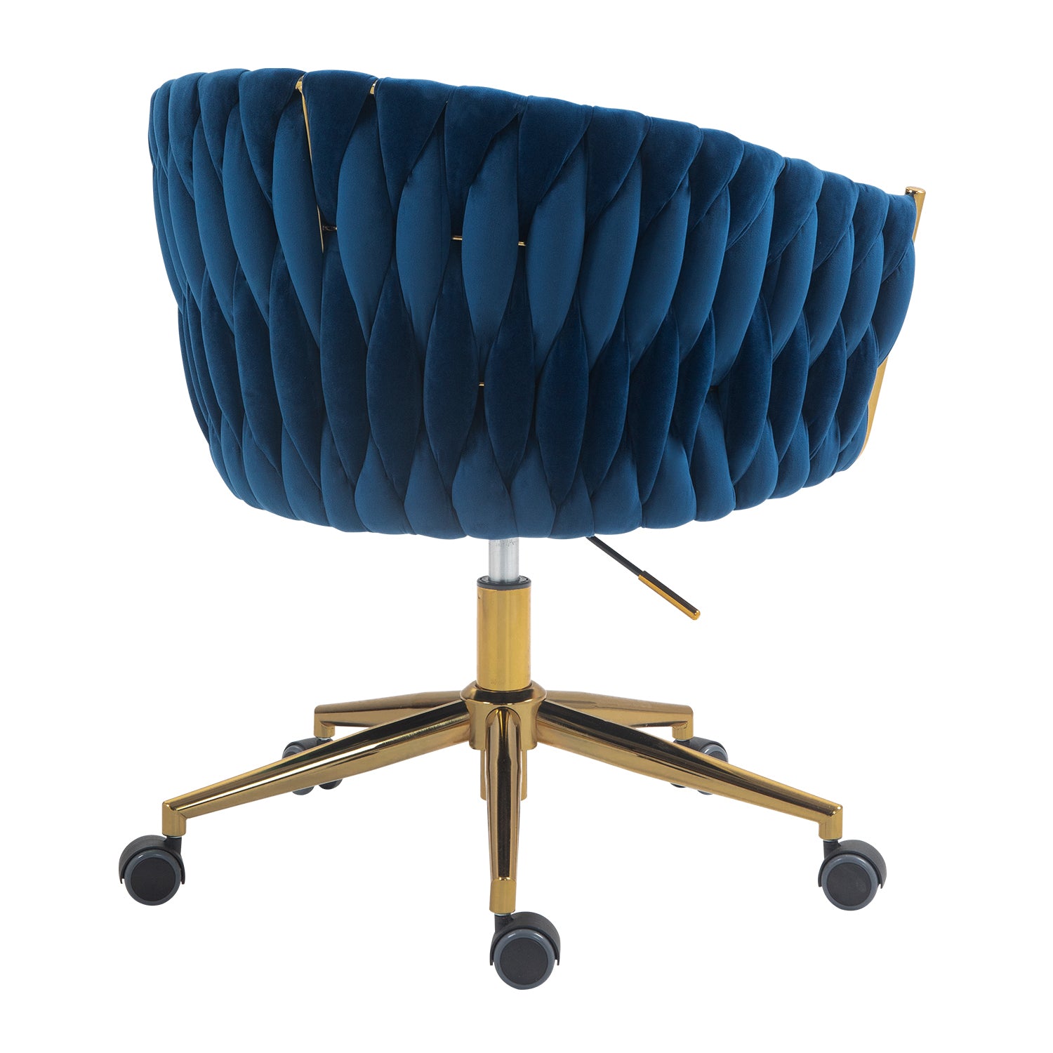 Modern Handwoven Office Chair w/ Wheels-Blue