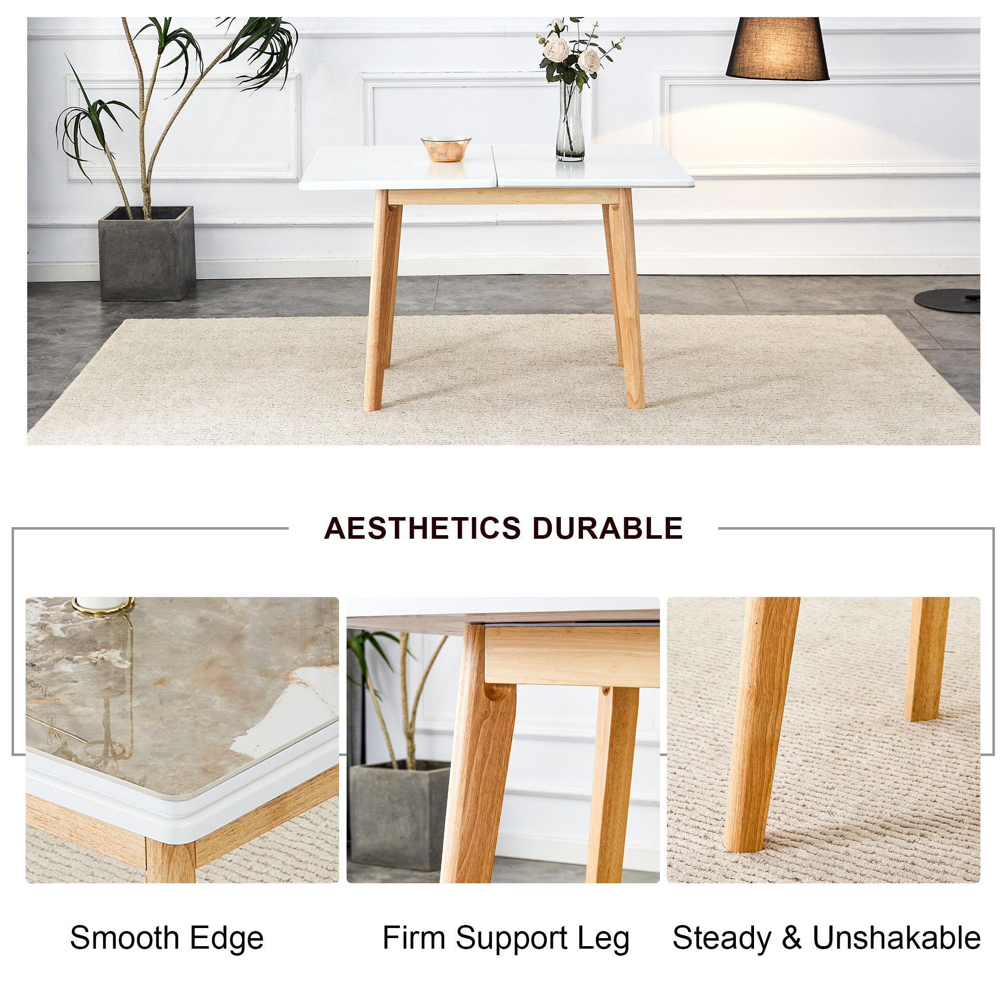 Foldable Sintered Stone Tabletop Computer Desk