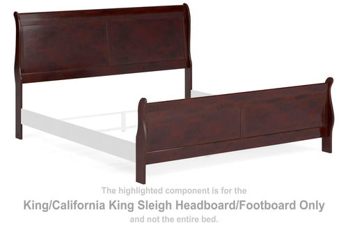 Alisdair reddish brown sleigh headboard and footboard set