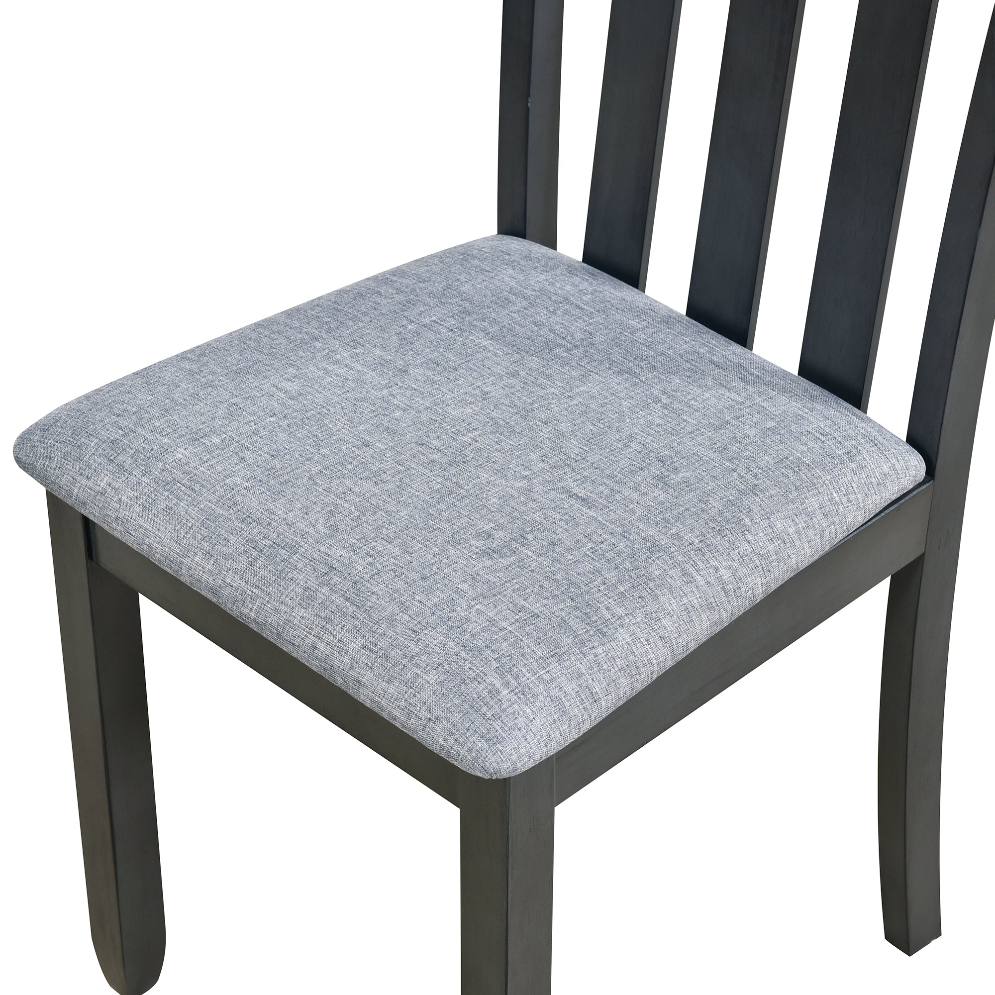 5-Piece Round Extendable Dining Table Set (Gray)