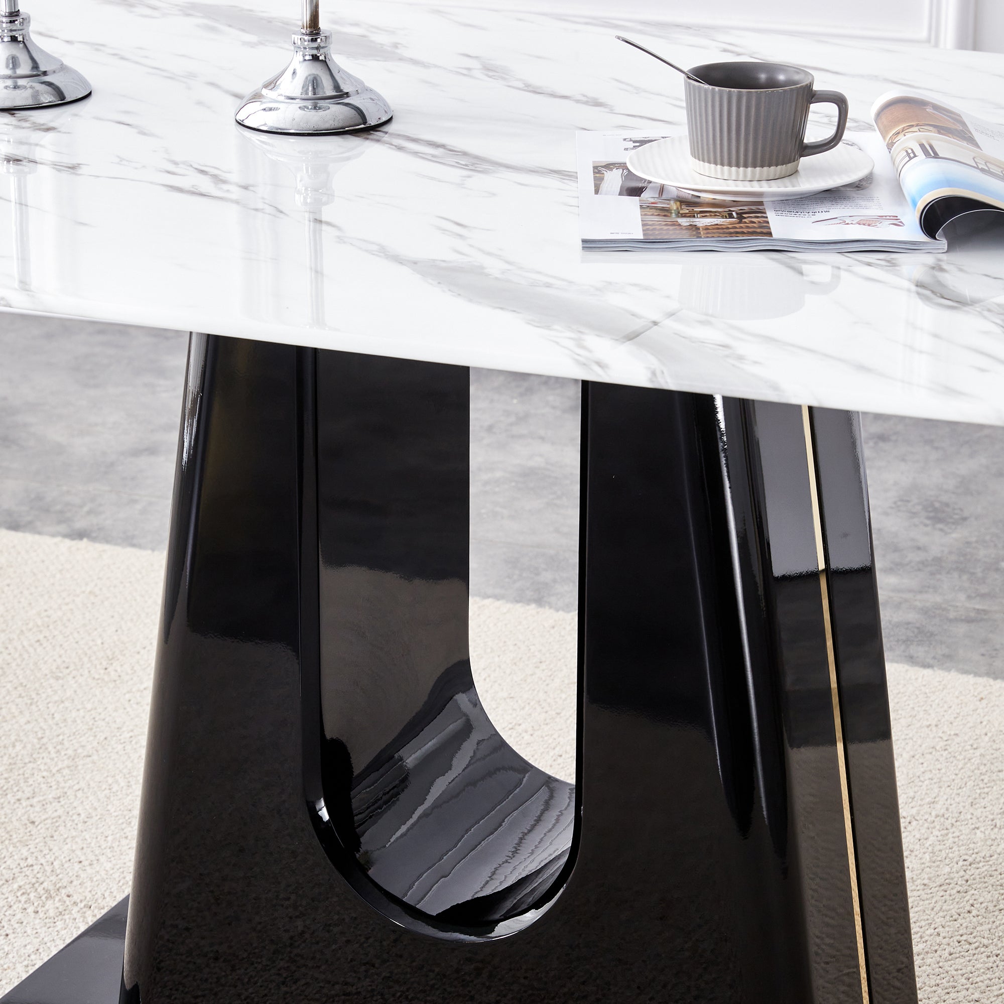 Modern Marble Dining Table & Chairs Set