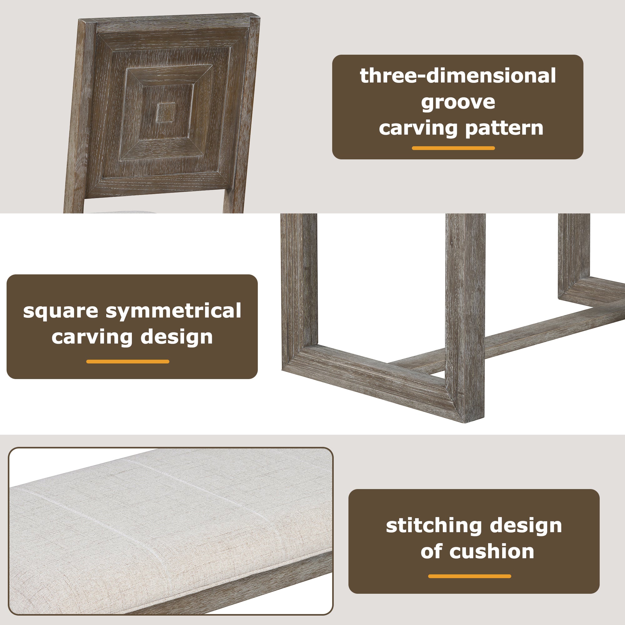6-Pc Retro Dining Set Gray