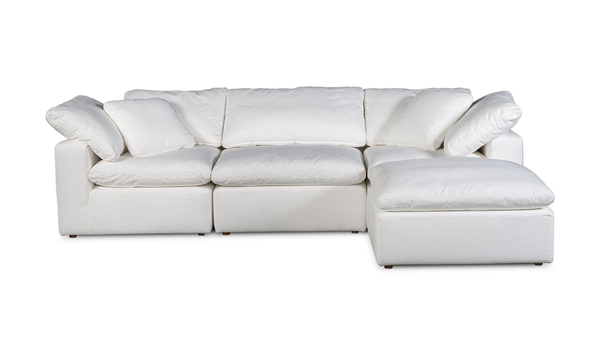 Clay Lounge Modular Sectional - LiveSmart Fabric - Cream White - Comfortable and Stylish Living Room Furniture-Stationary Sectionals-American Furniture Outlet