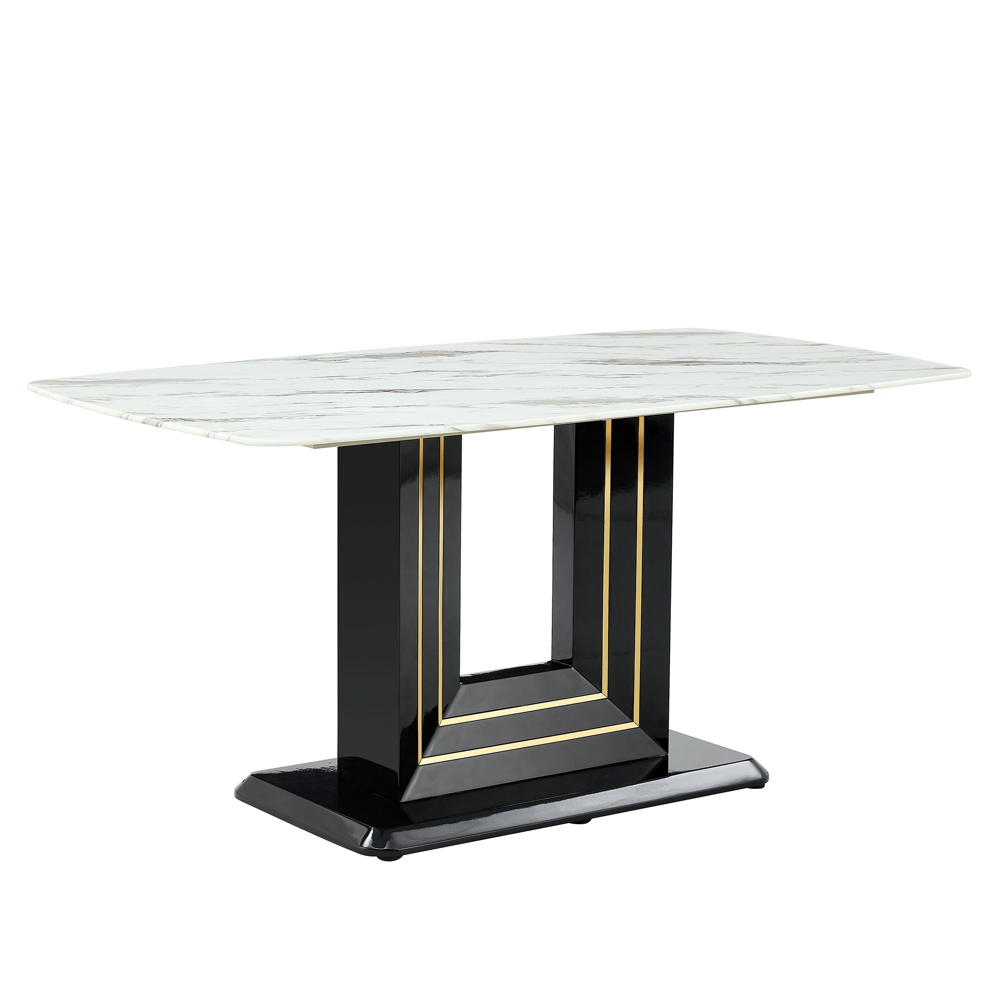 Modern Marble Dining Table Set, 7-Piece