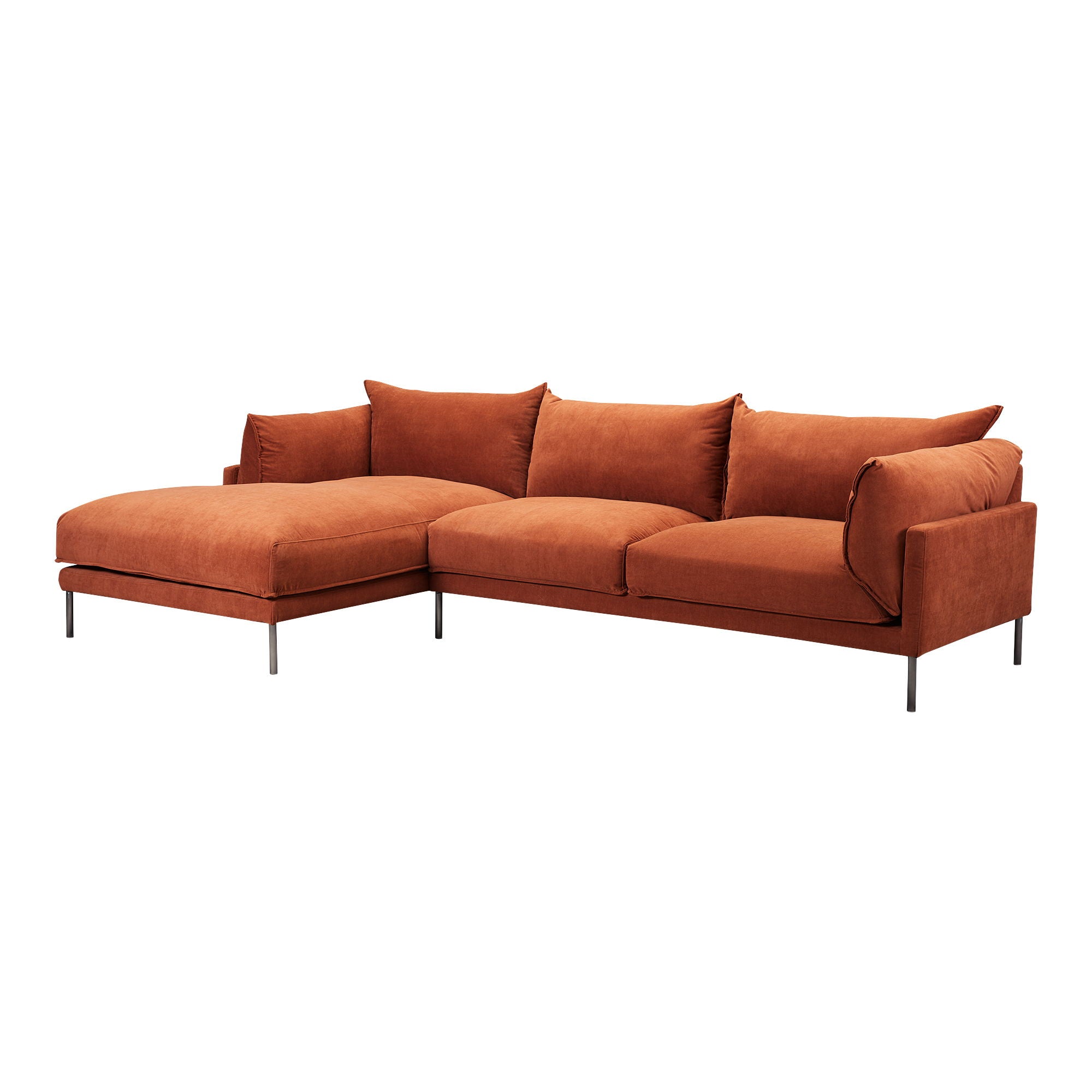 Jamara L-Sectional - Auburn Red - Modern Comfort-Stationary Sectionals-American Furniture Outlet