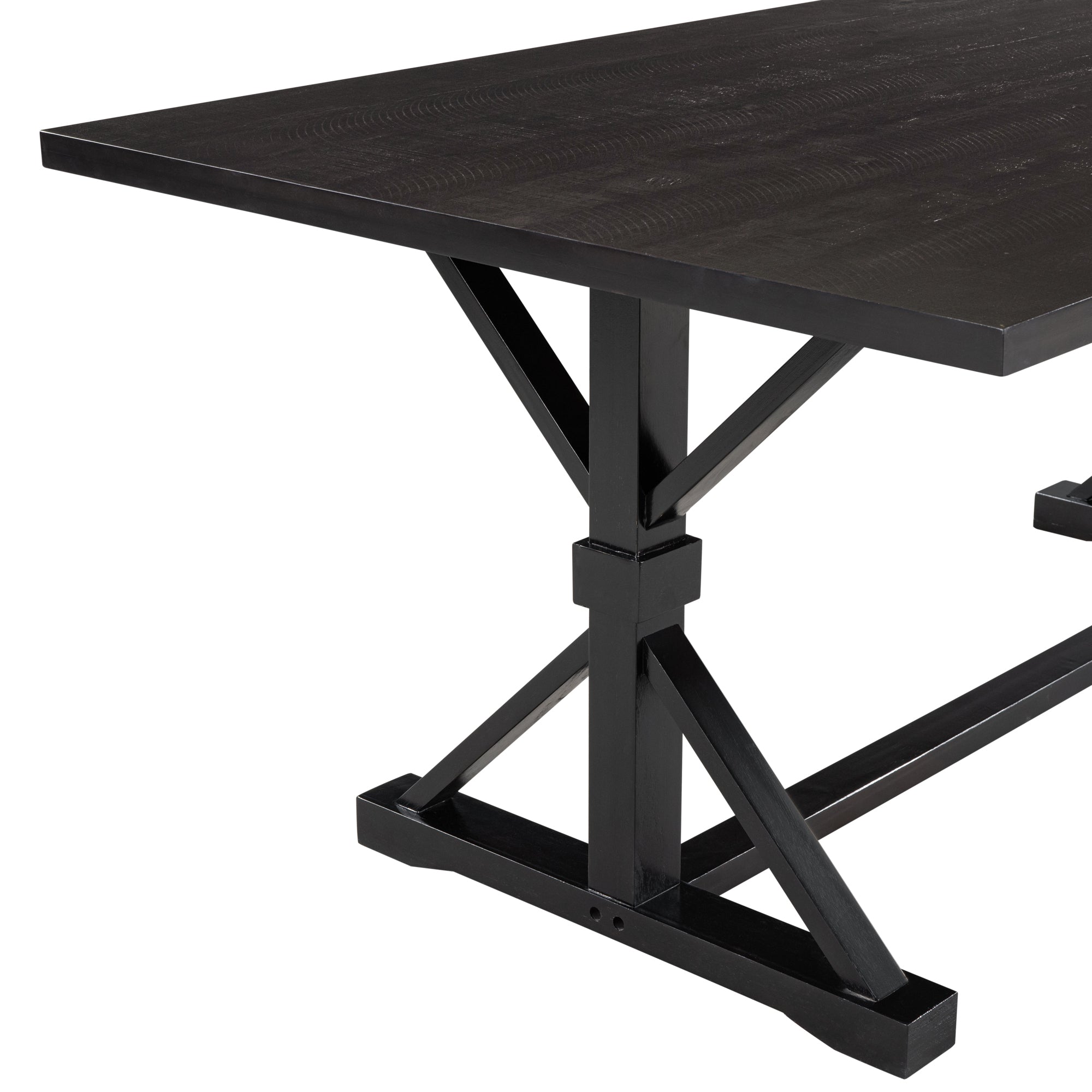 6-Piece Farmhouse Dining Set, 72" Table & Bench