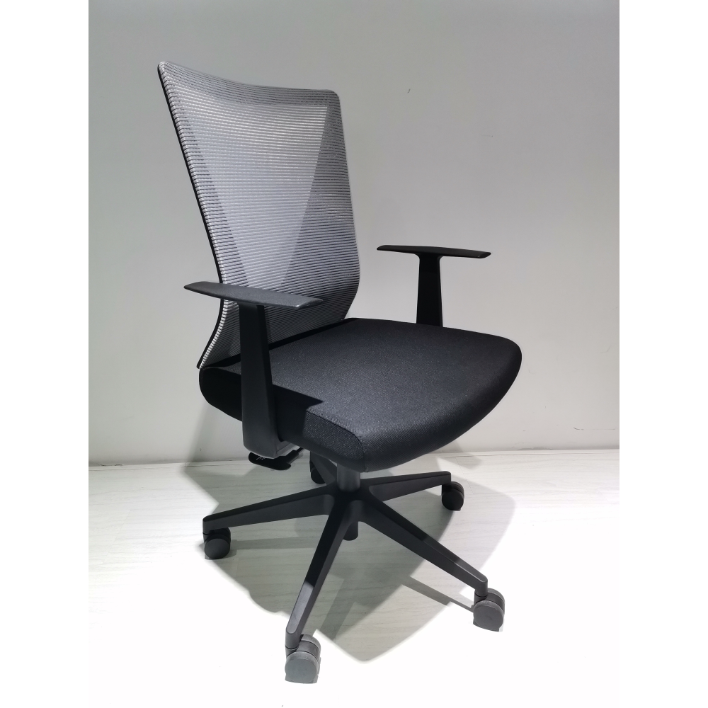 Modern Black Puebla Office Chair w/ Fixed Armrests