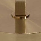 Gold metal lamp top collar with cylindrical stem and round ring base.