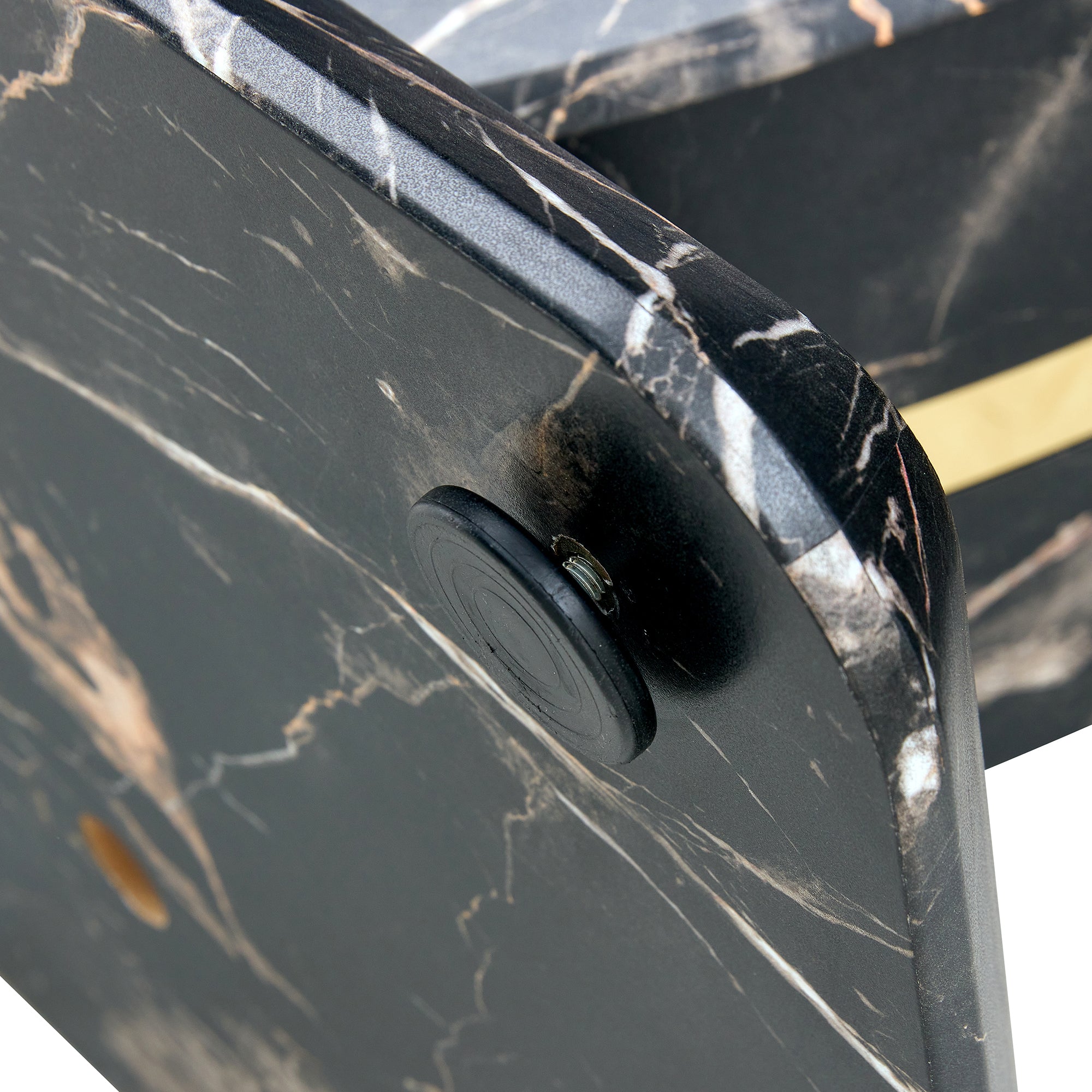 Black Marble Dining Set with 4 Chairs