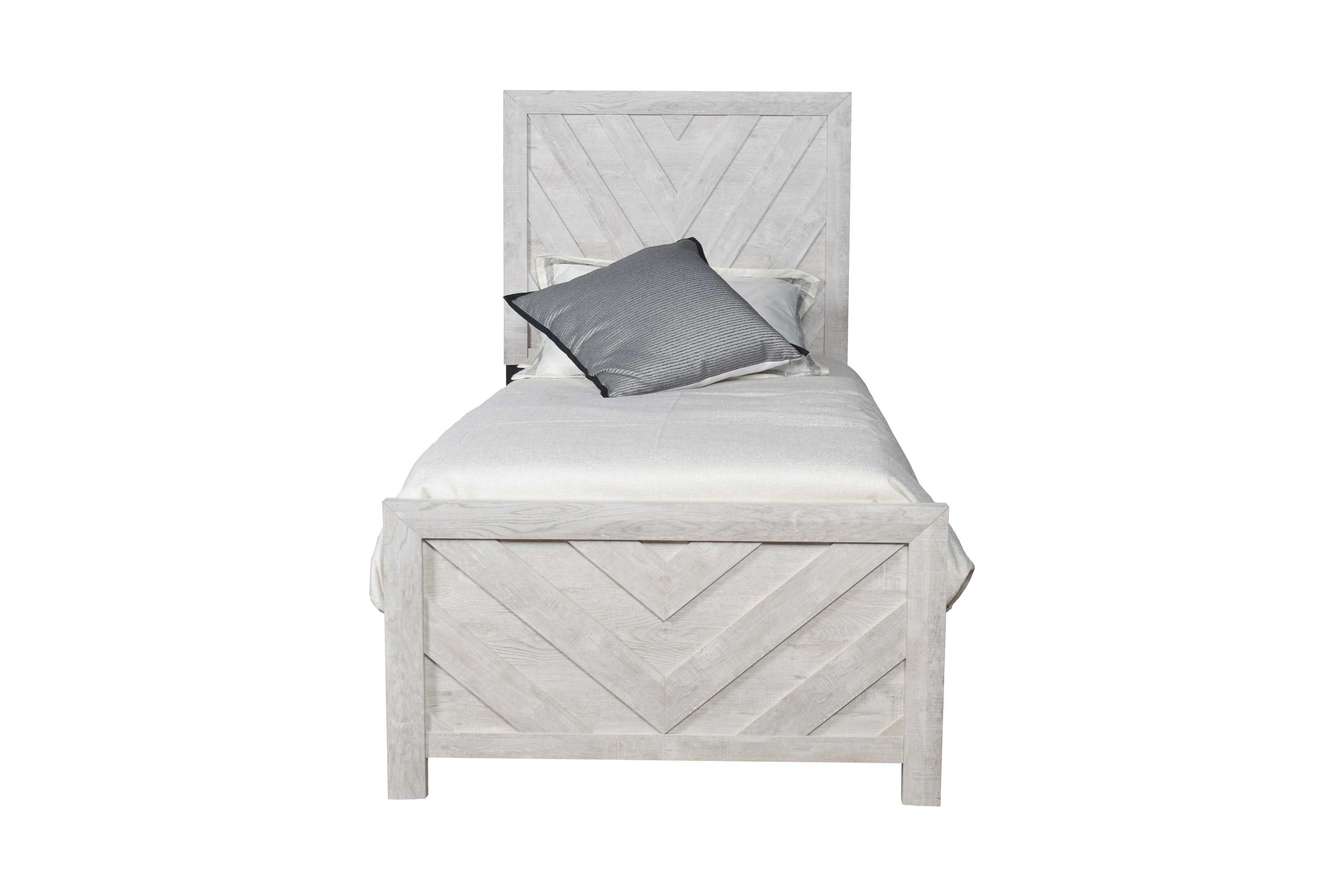 DENVER Modern Style Twin Bed - Natural Wood Frame