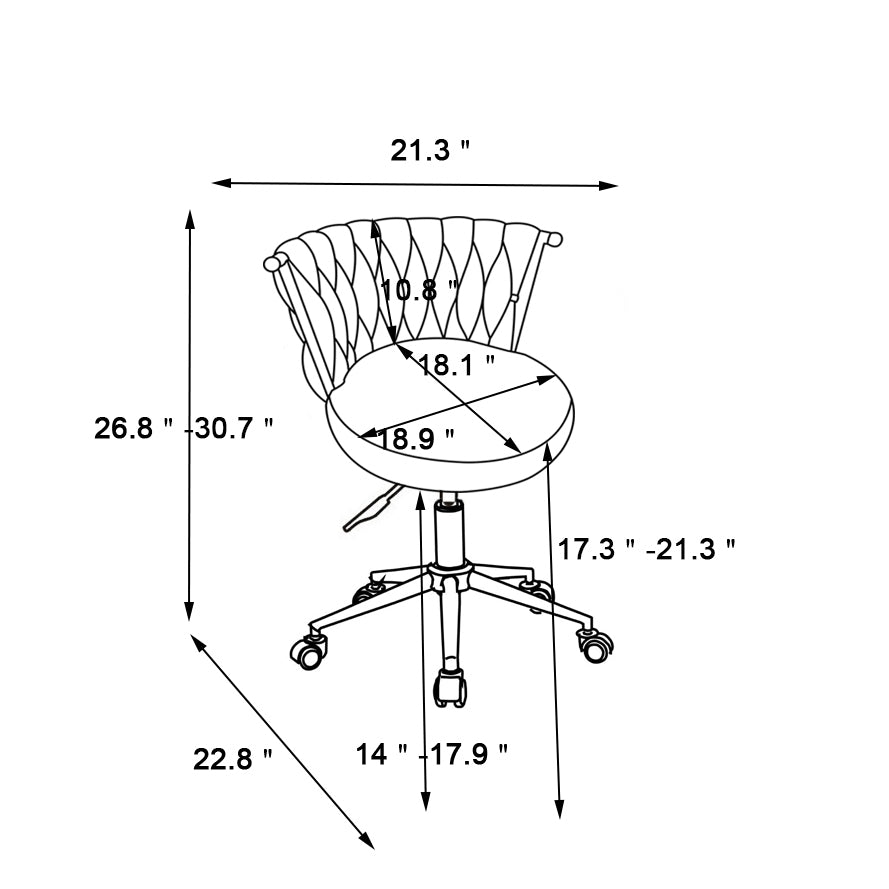 Ergonomic Office Desk Chair w/ Swivel Wheels - Home & Office