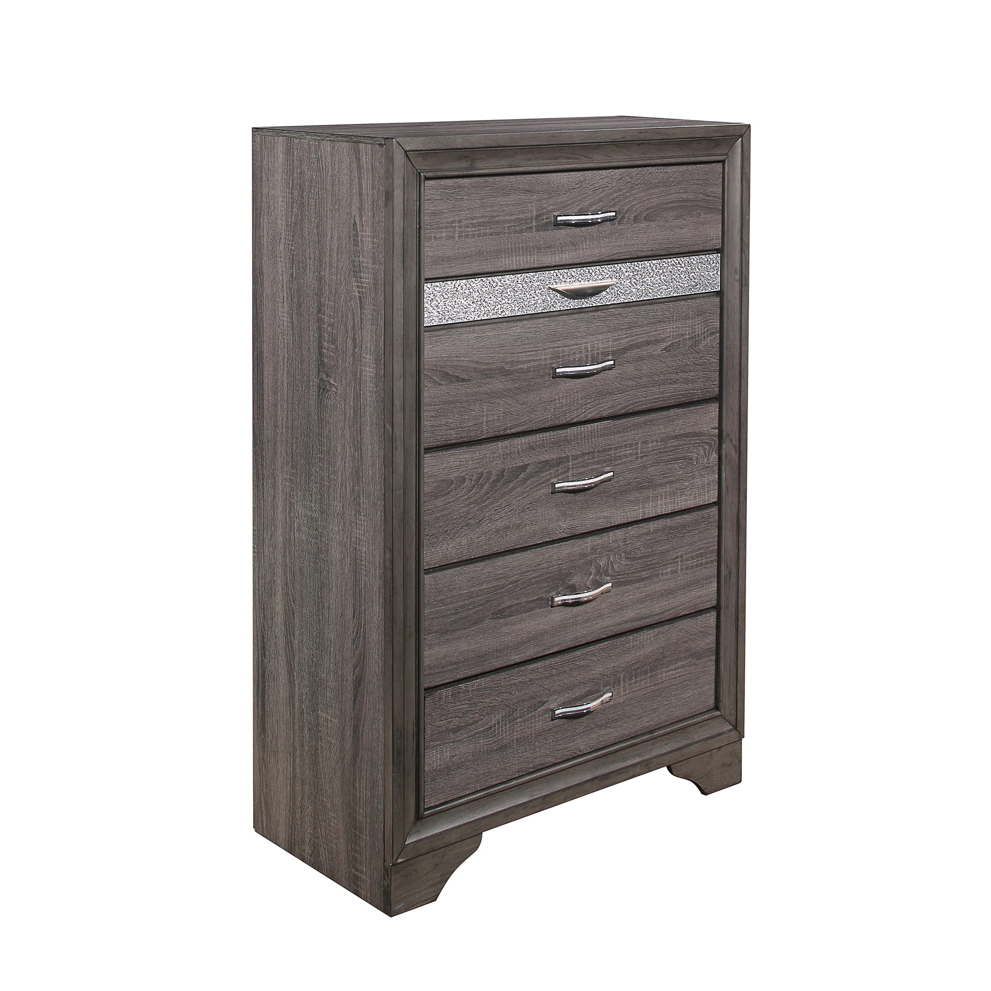 RYDER Modern Sparkle Grey Chest | 6 Drawers & Jewelry Storage