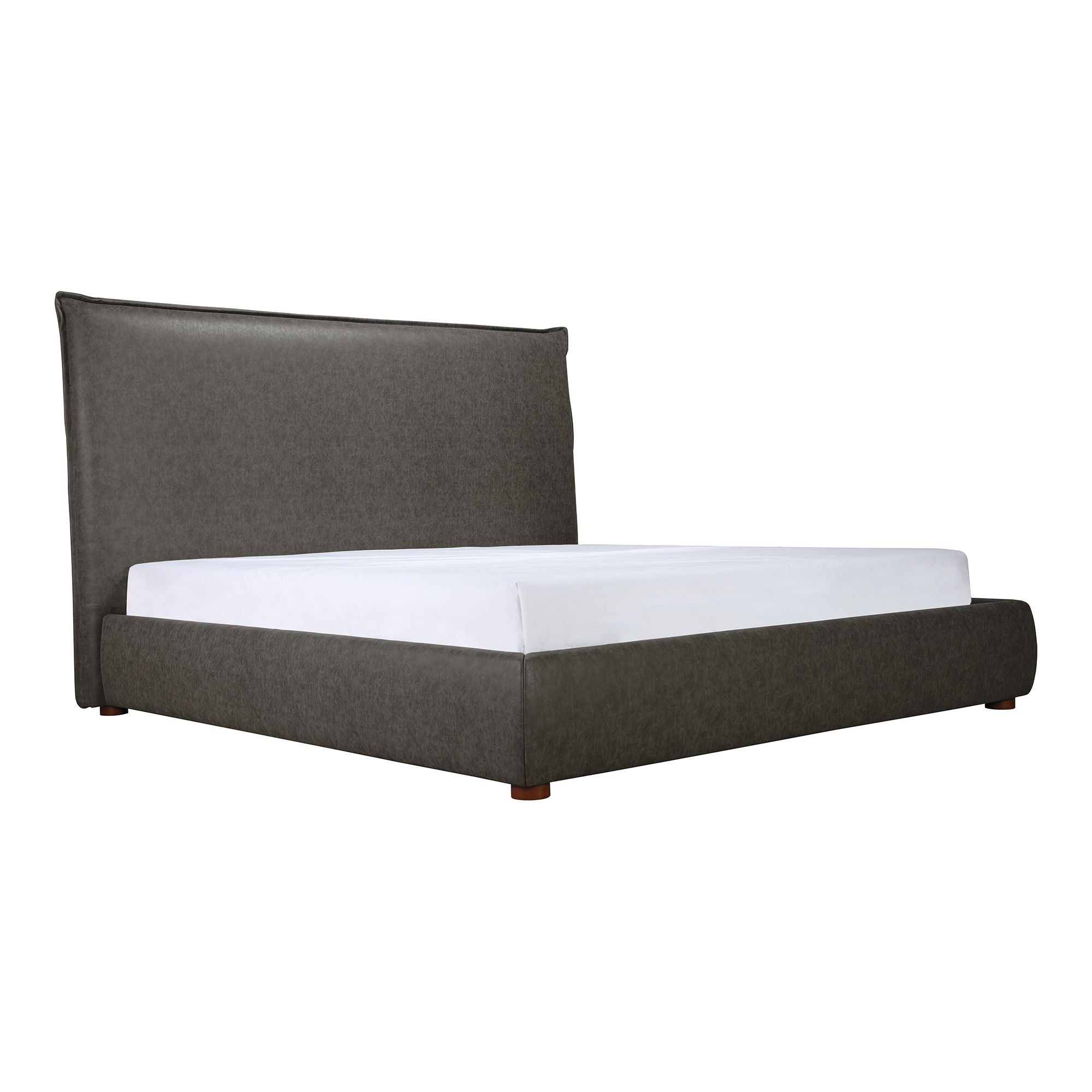 Luzon - Queen Bed Tall Headboard Vegan Leather - Slate
