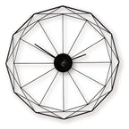 Arkthorne black geometric wall clock with eight-sided metal frame, central dial, and three hands