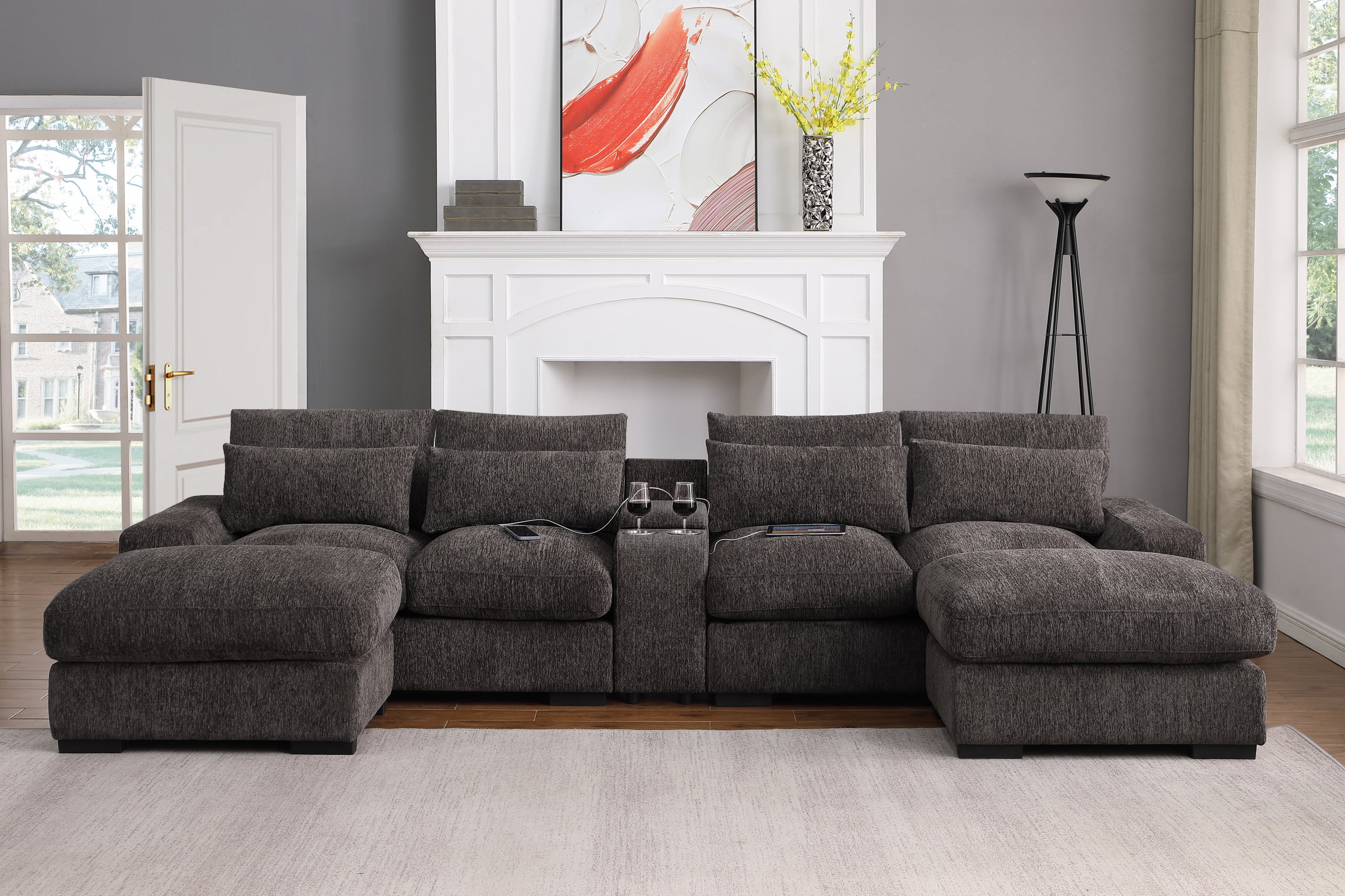 Nyeisha Upholstered Sofa & Chaise Sectional Furniture