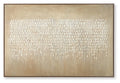 Rectangular framed wall art with beige and brown abstract dot pattern