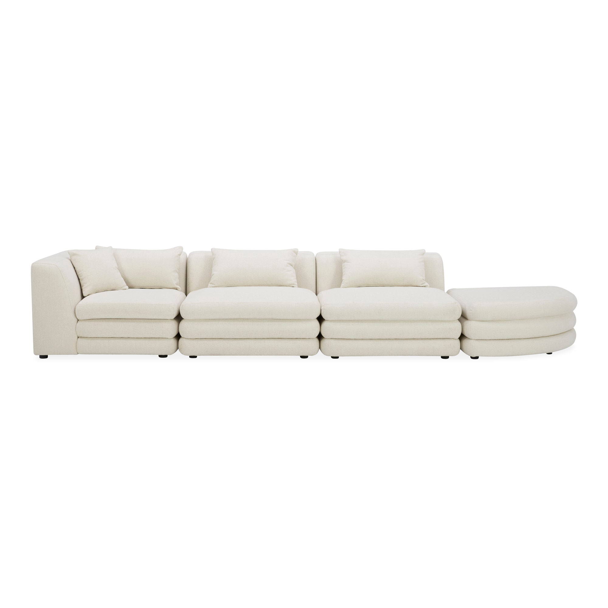 Lowtide - Linear Modular Sectional - Warm White-Stationary Sectionals-American Furniture Outlet