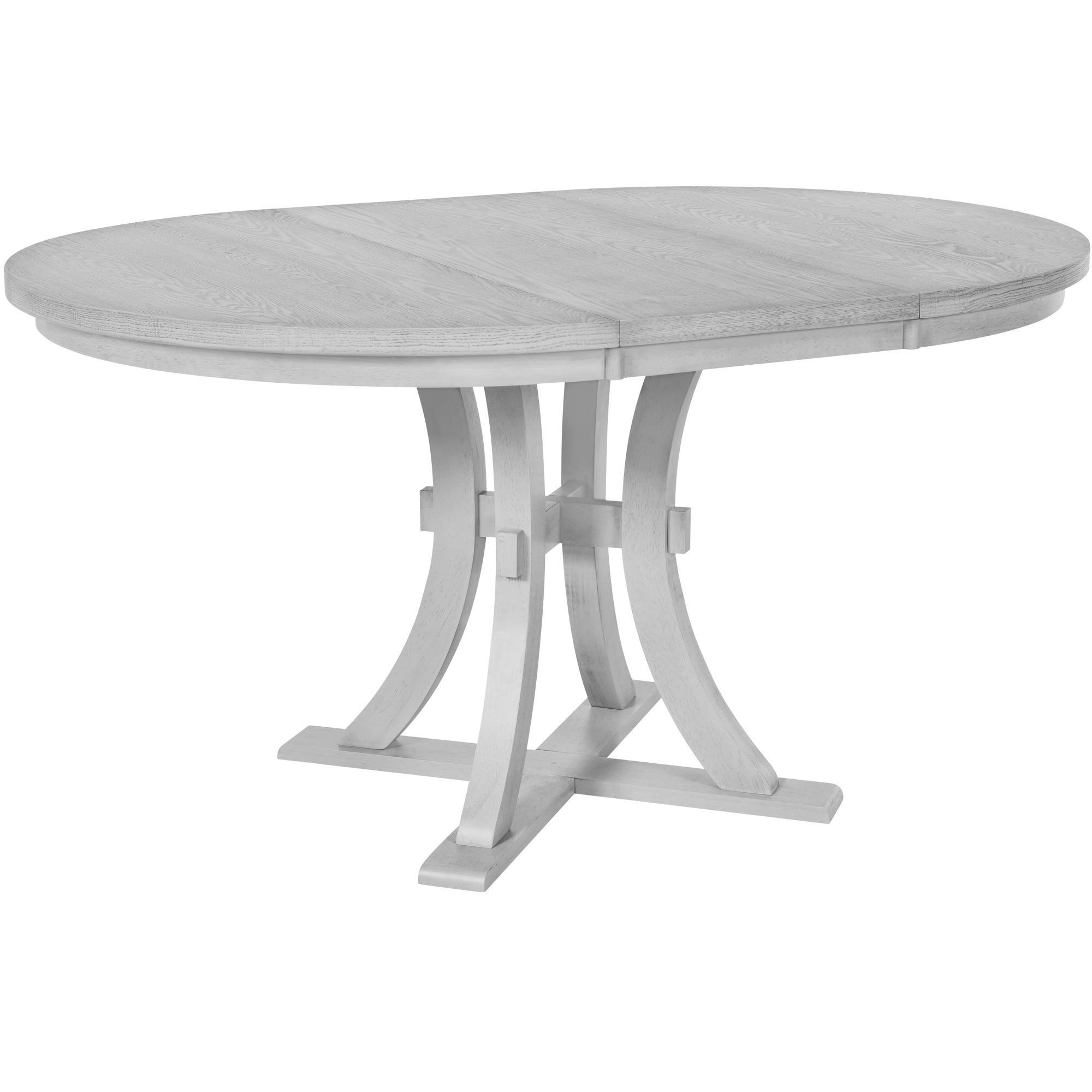 5-Piece Rustic Round Dining Set - Gray
