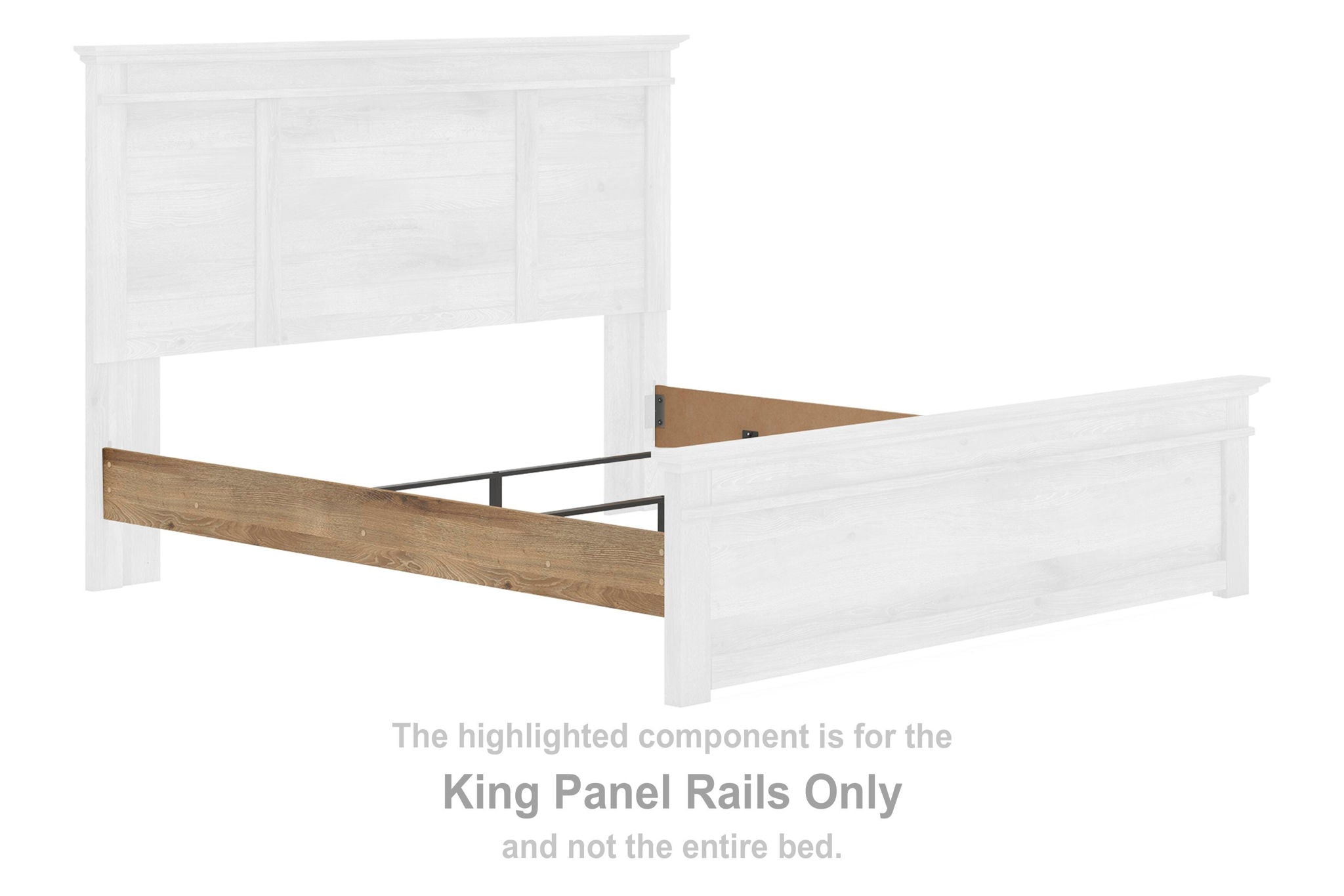 Makidern tan king panel rails, wooden bed side rails