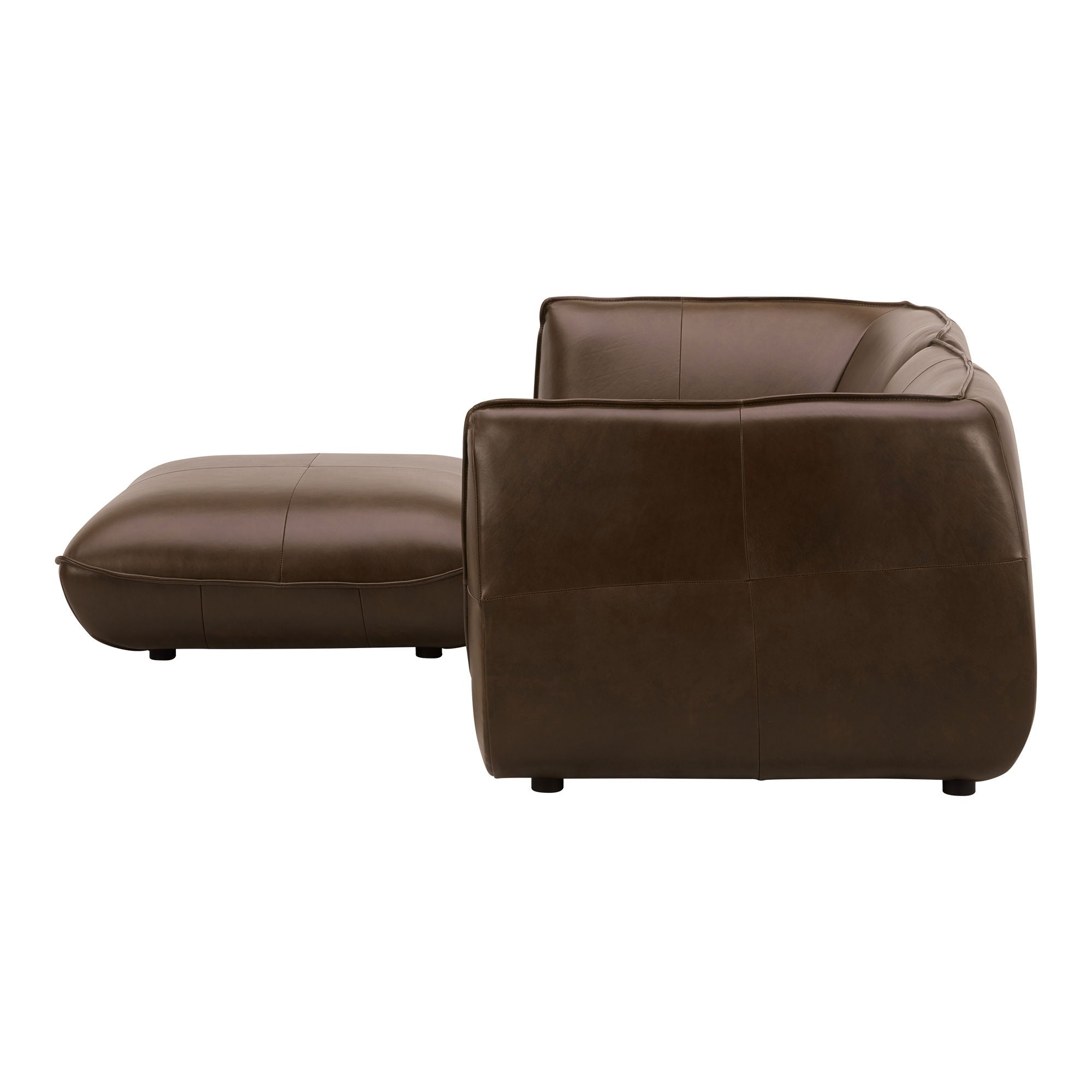 Dark Brown Leather Sectional - Modular Zeppelin Nook