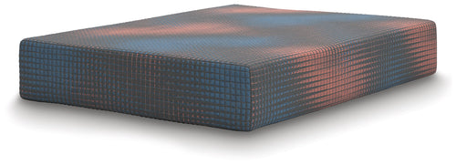 13-inch hybrid mattress in gray, quilted top with stitched edges