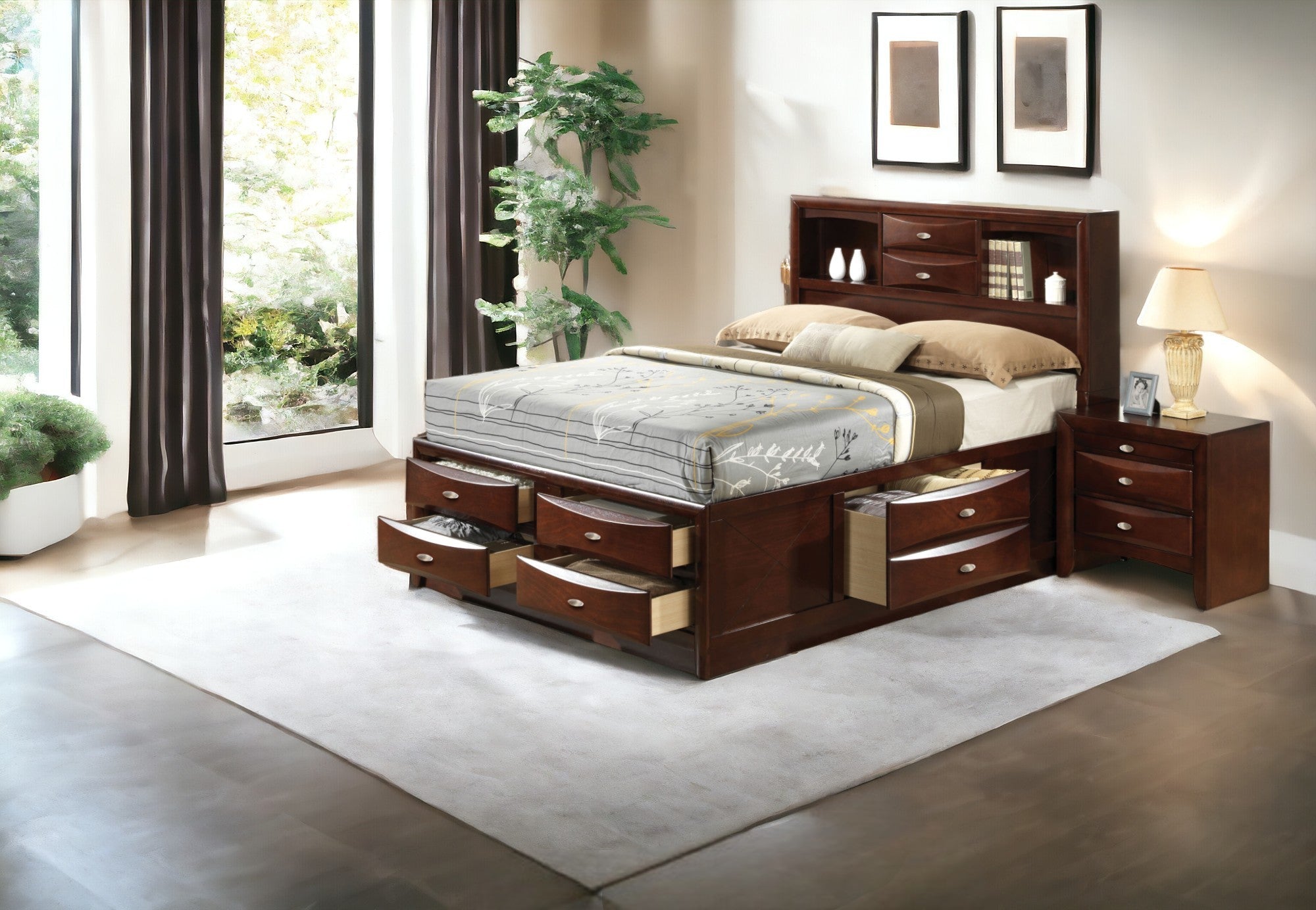 Ireland Espresso Finish Full Bed with Storage