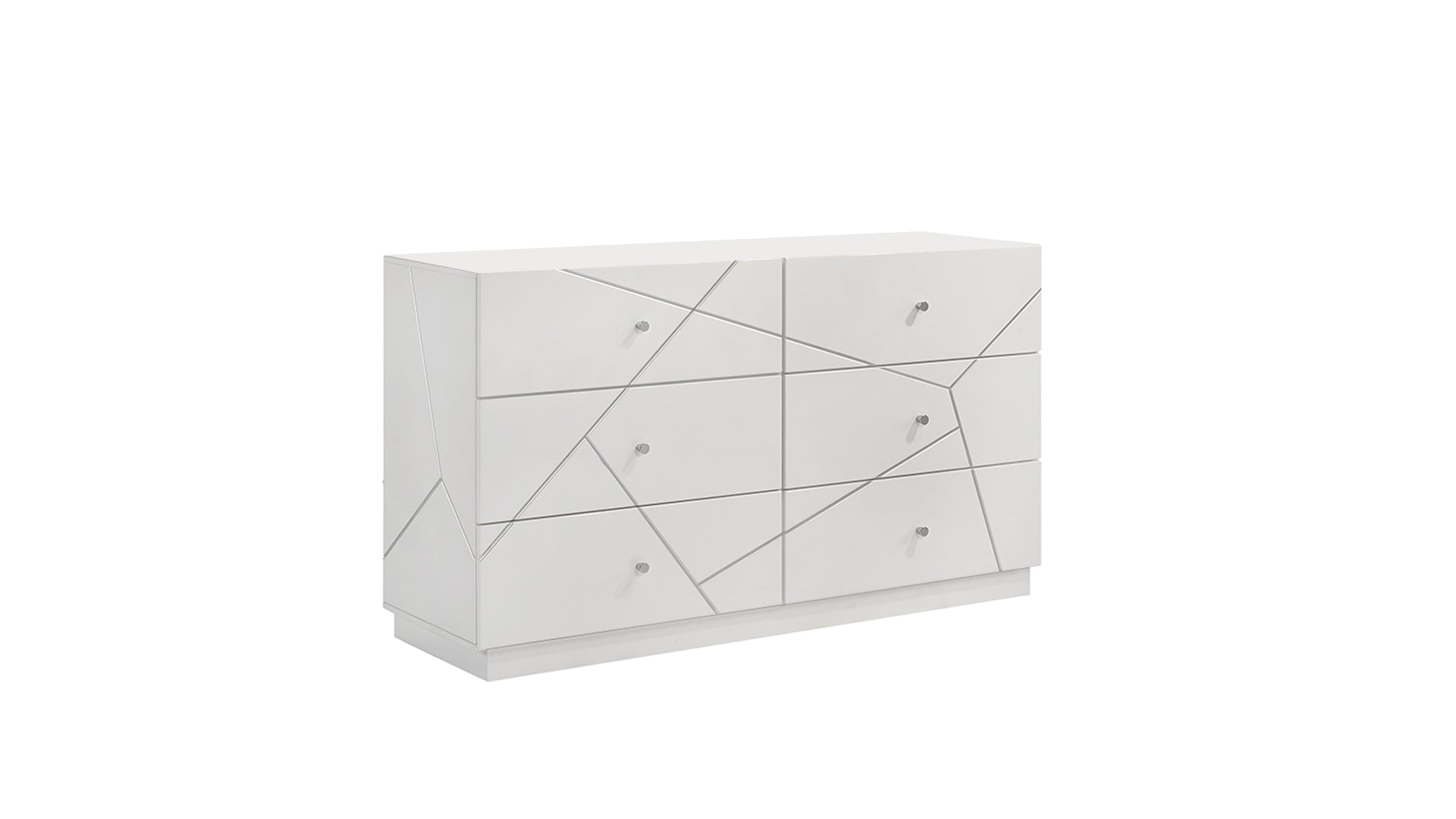 Modern White Manhattan Dresser - Geometric Design & Lacquer