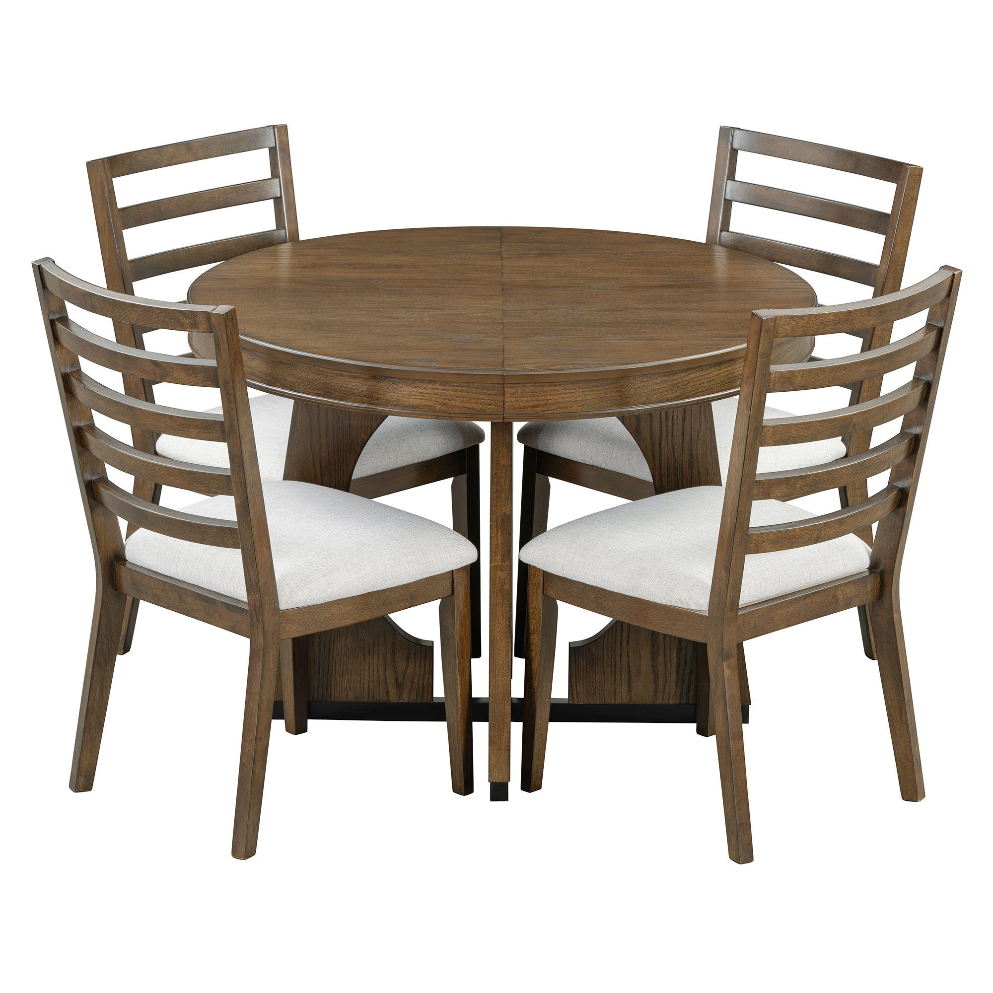 5-Pc Retro Rustic Dining Set (Walnut)