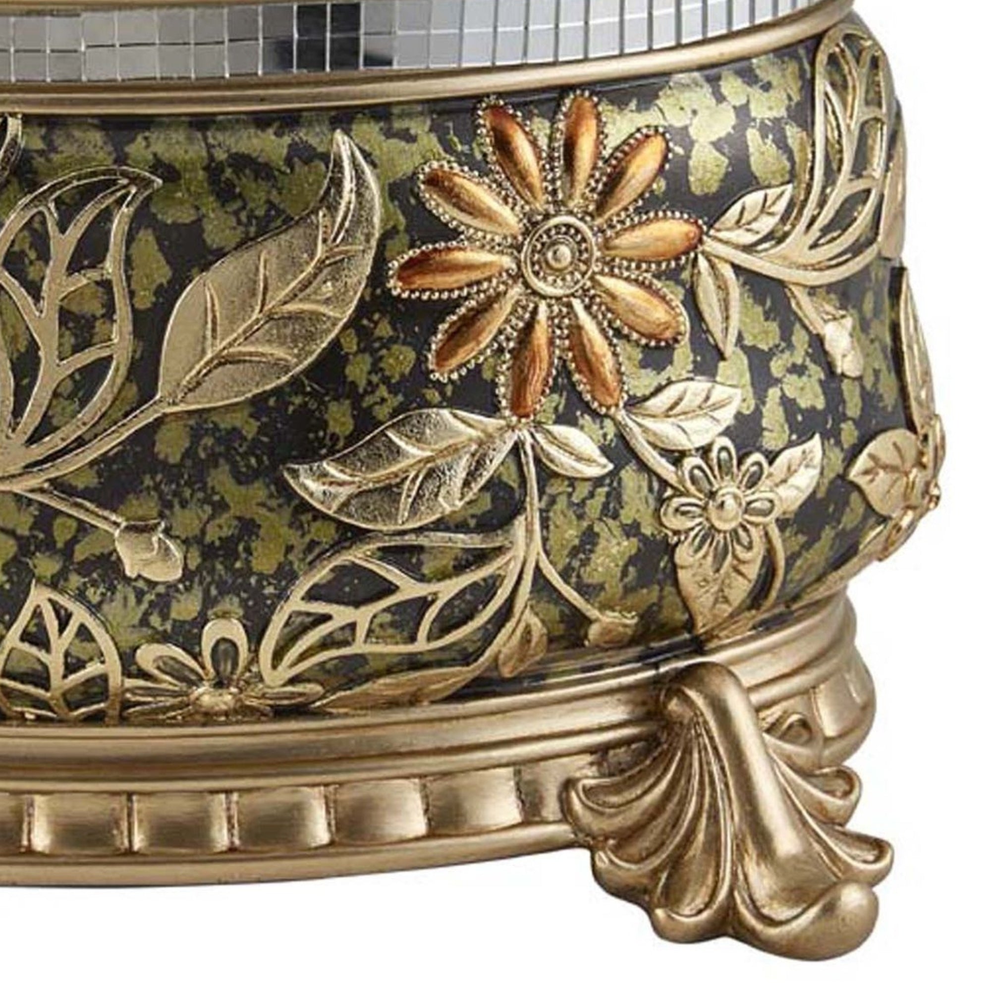 9" Chrysanthemum Jewelry Box - Resin Trinket Dish