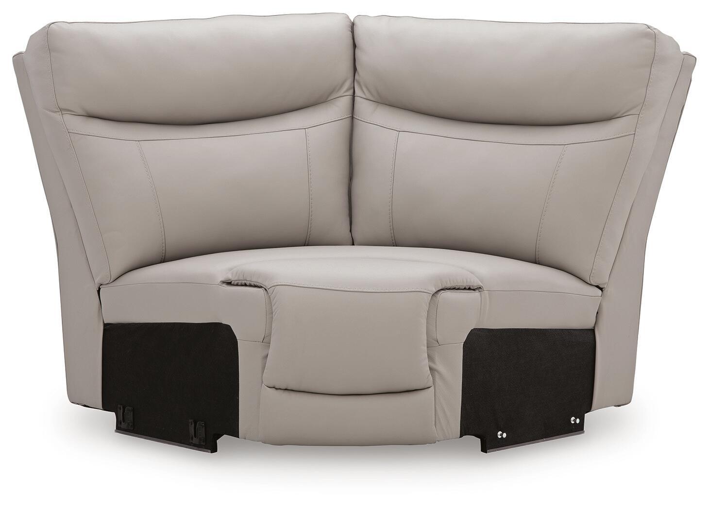 Gravier gray upholstered wedge sectional seat with rolled arms and backrest