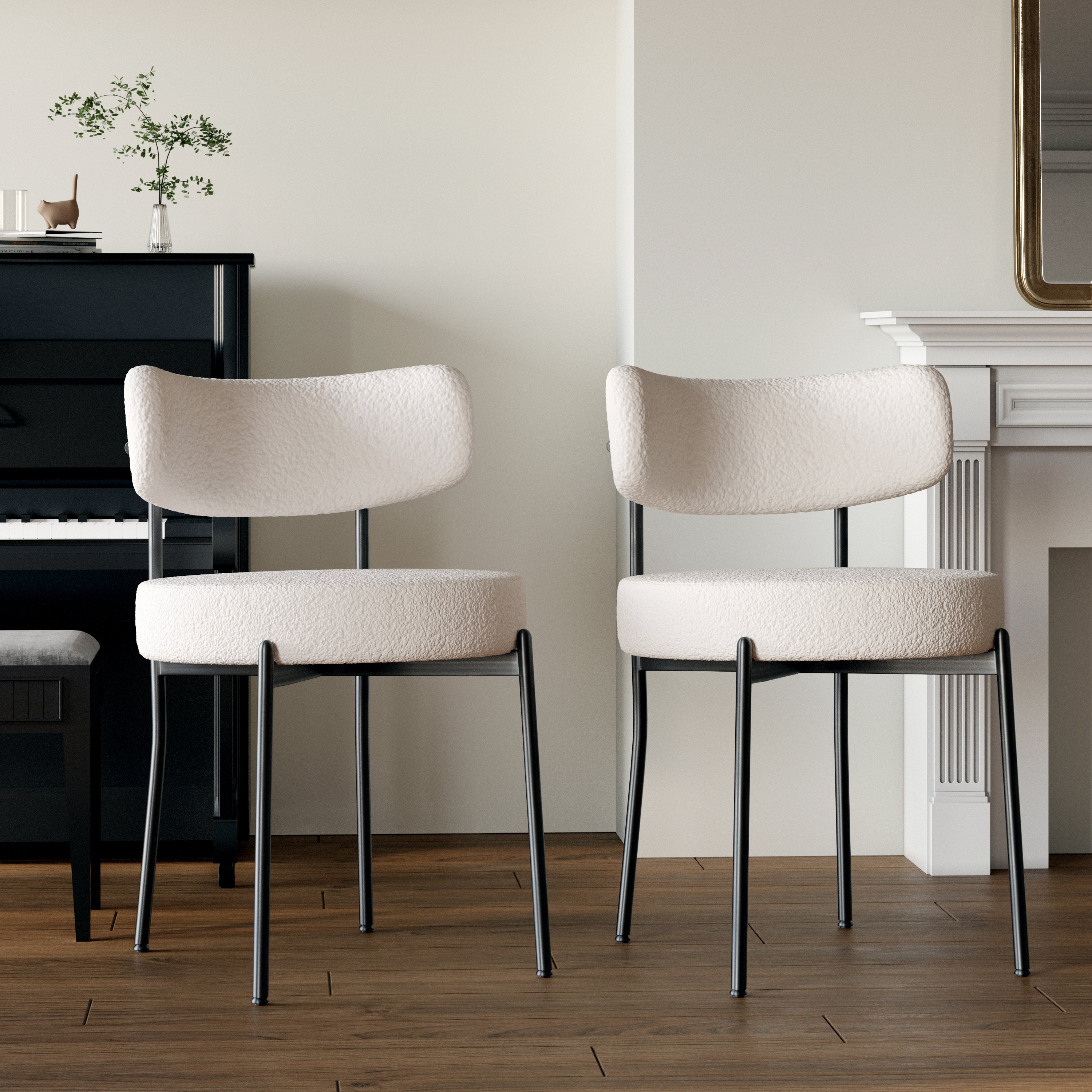 7-Piece Dining Set: Extendable Table & 6 Upholstered Chairs